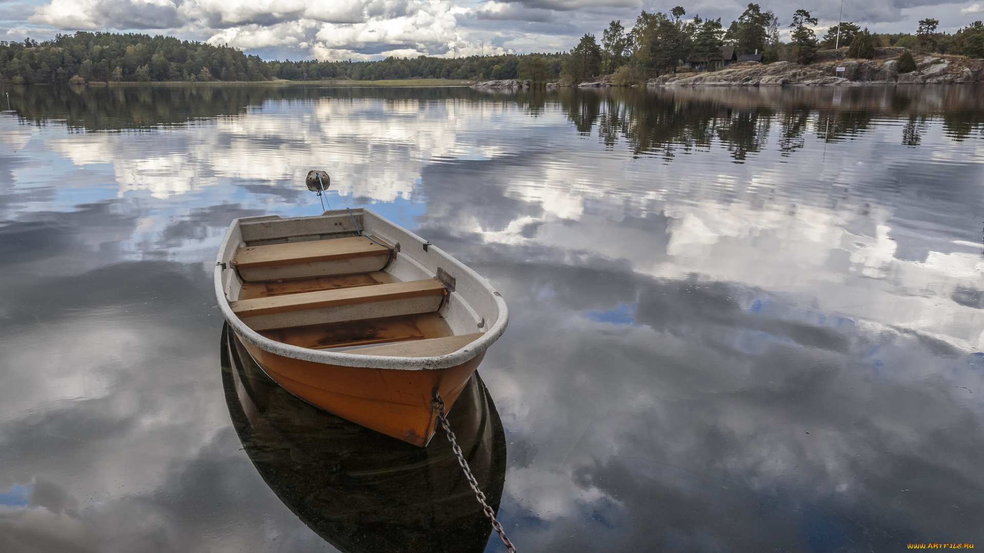 корабли, лодки, , шлюпки, река, лес