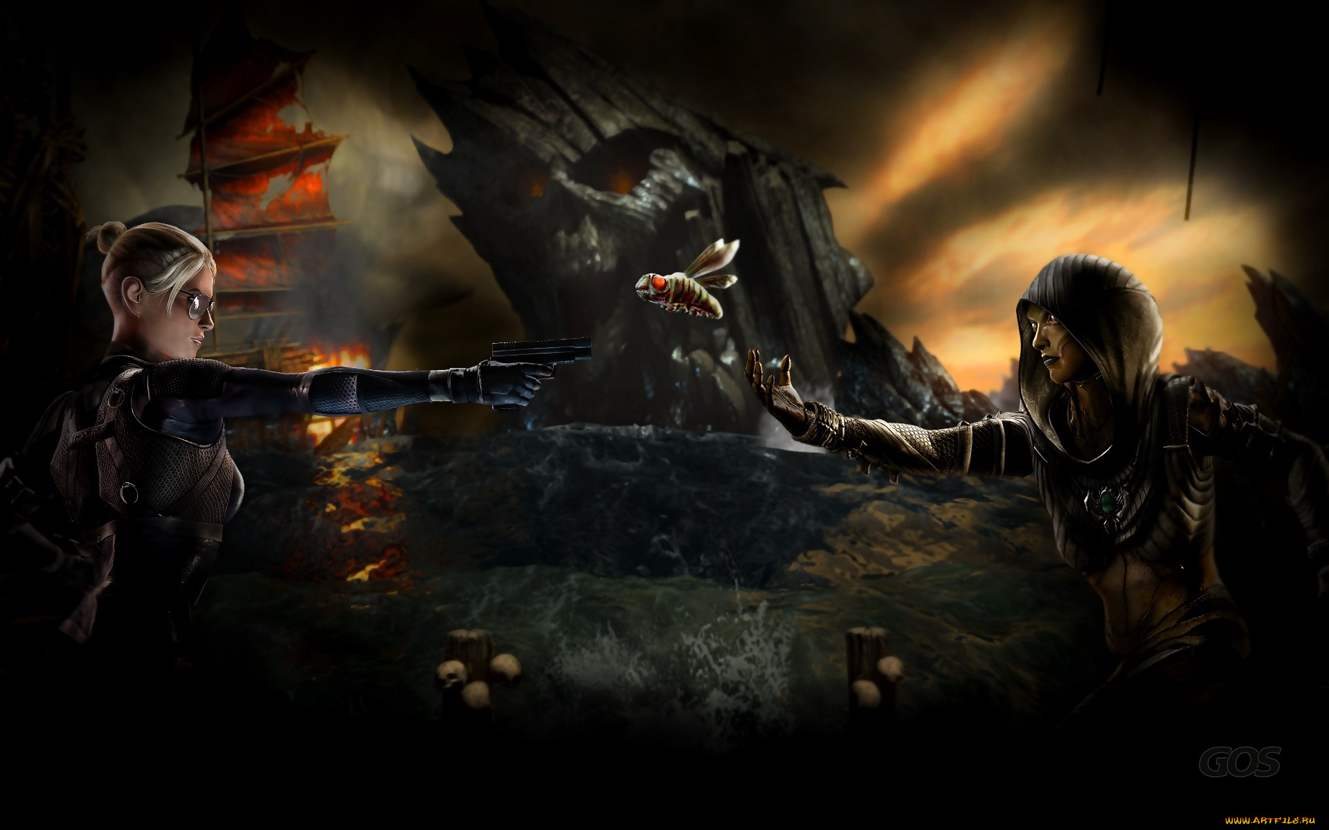 mortal, kombat, x, -, cassie, and, d`vorah, видео, игры, mortal, kombat, x, игры, gos, mortal, видео, kombat, x, 1920x1200, d'vorah, -, cassie