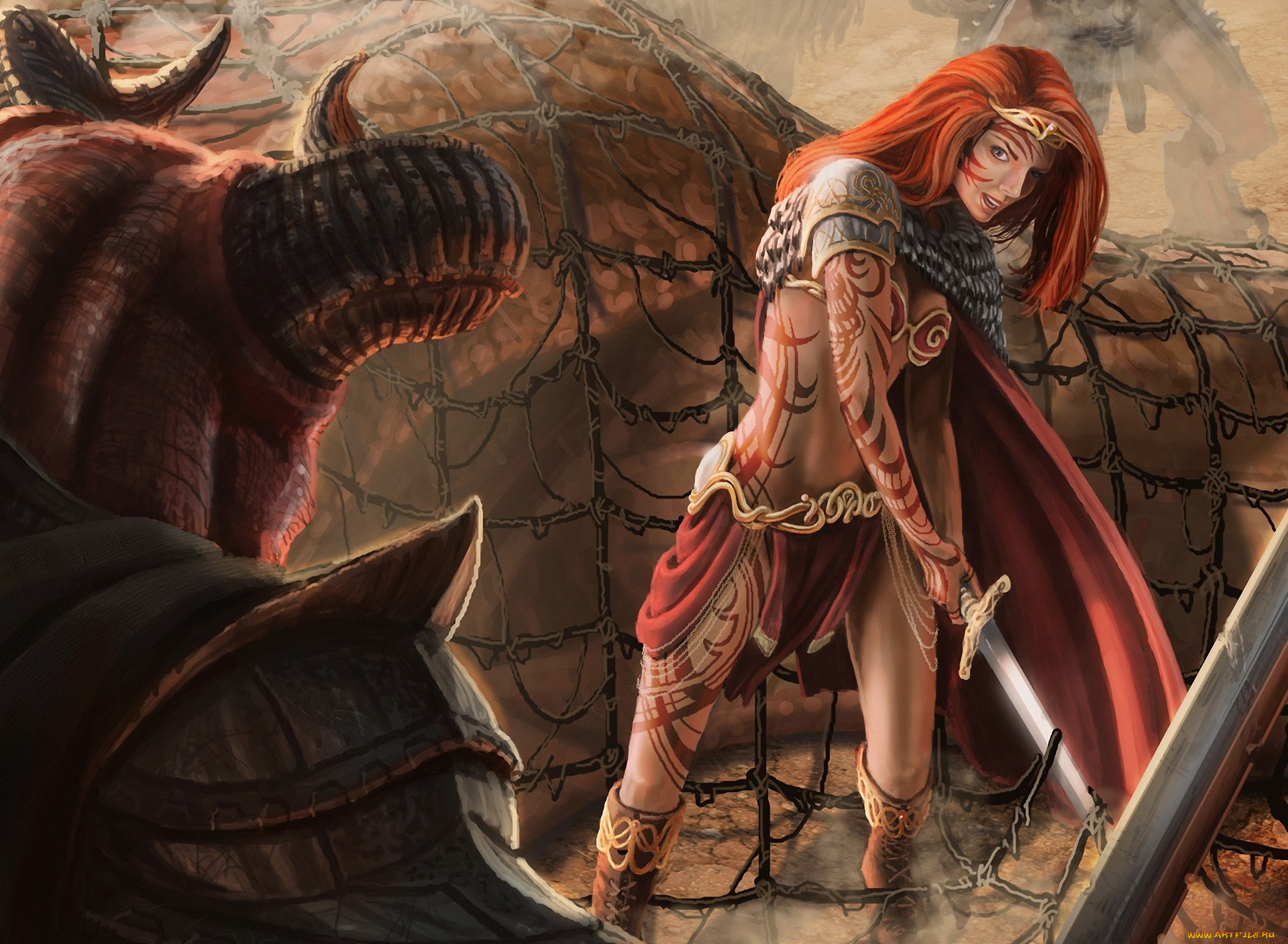 фэнтези, красавицы, и, чудовища, девушка