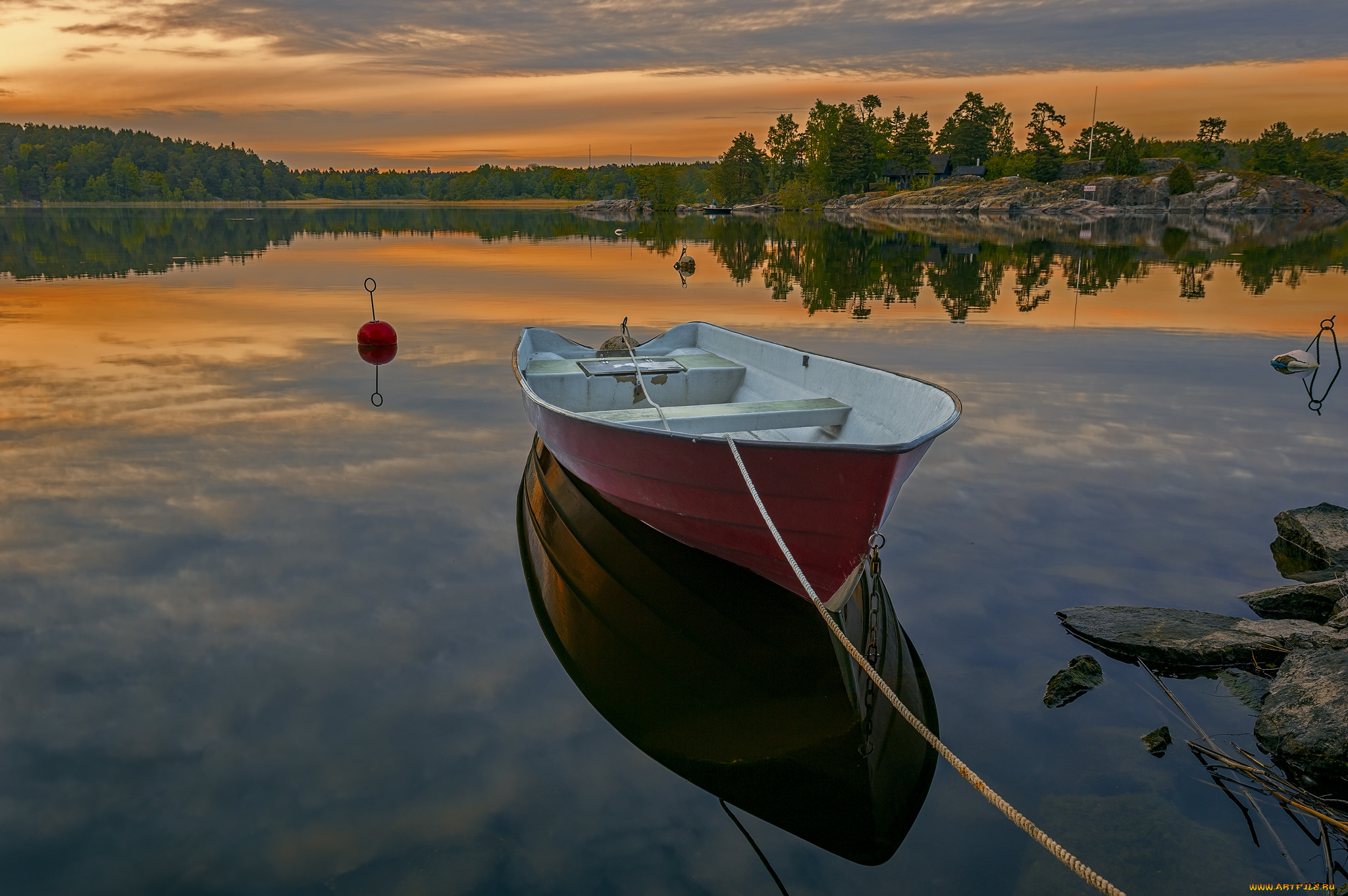 корабли, лодки, , шлюпки, река, лес