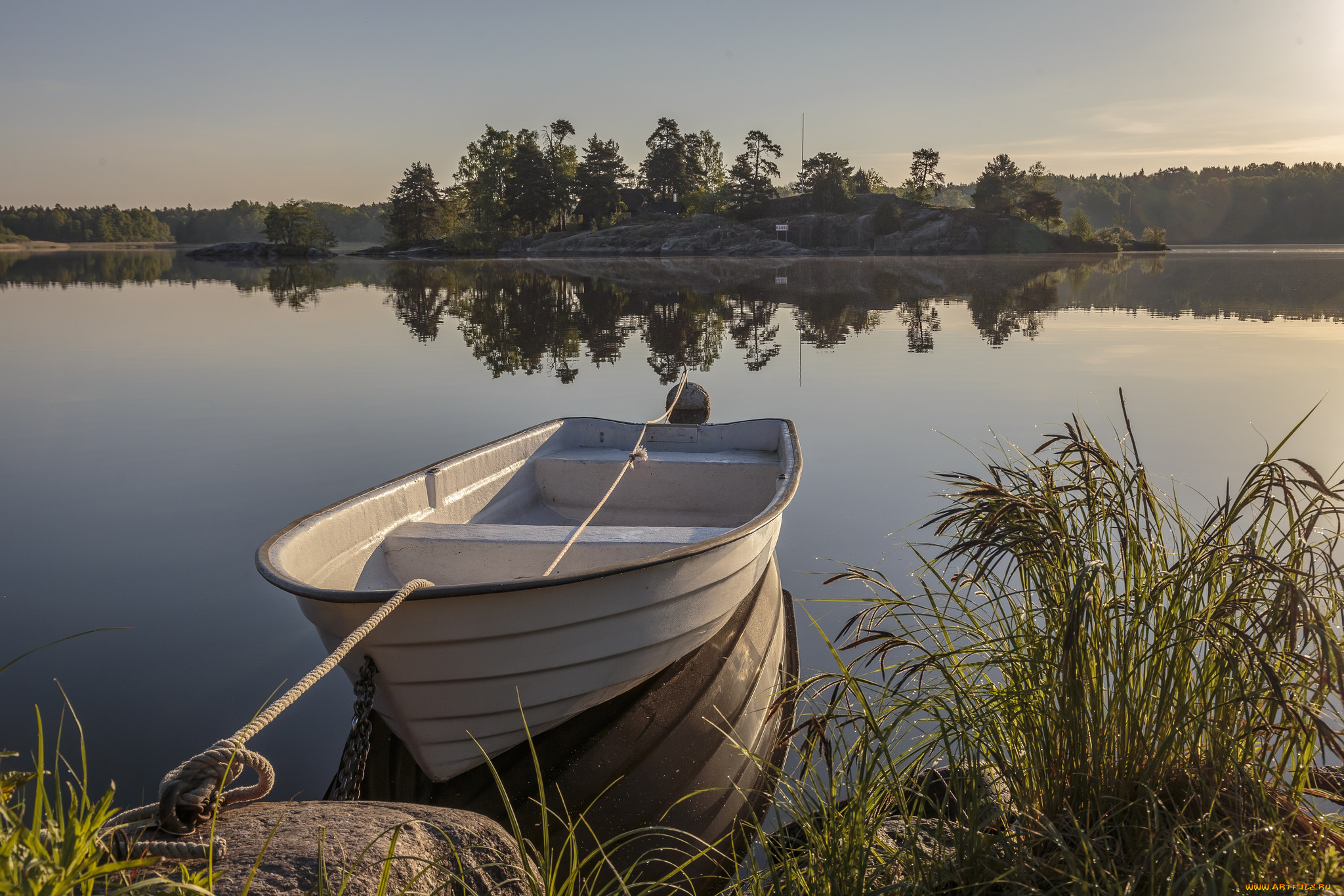 корабли, лодки, , шлюпки, лес, река