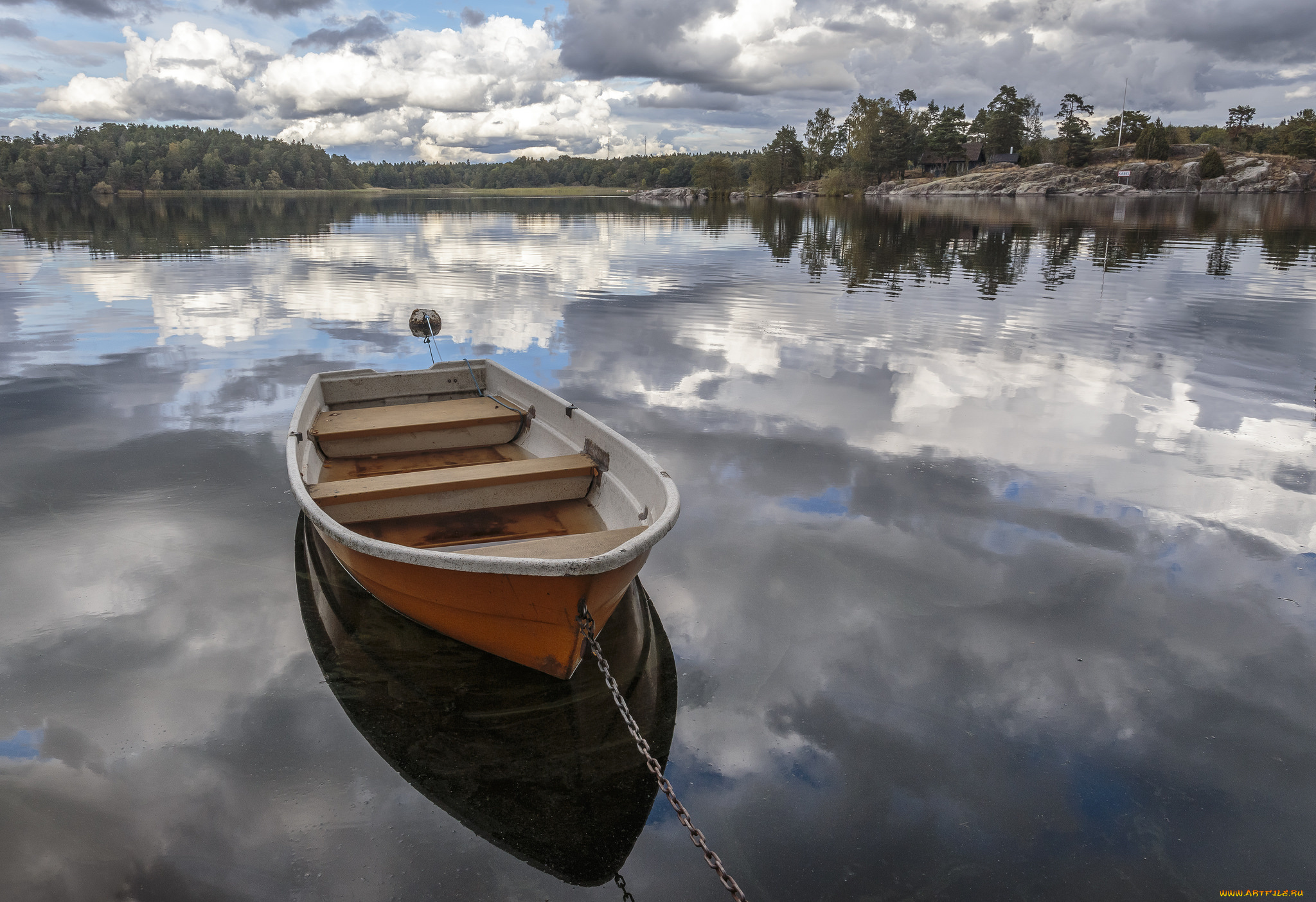 корабли, лодки, , шлюпки, река, лес