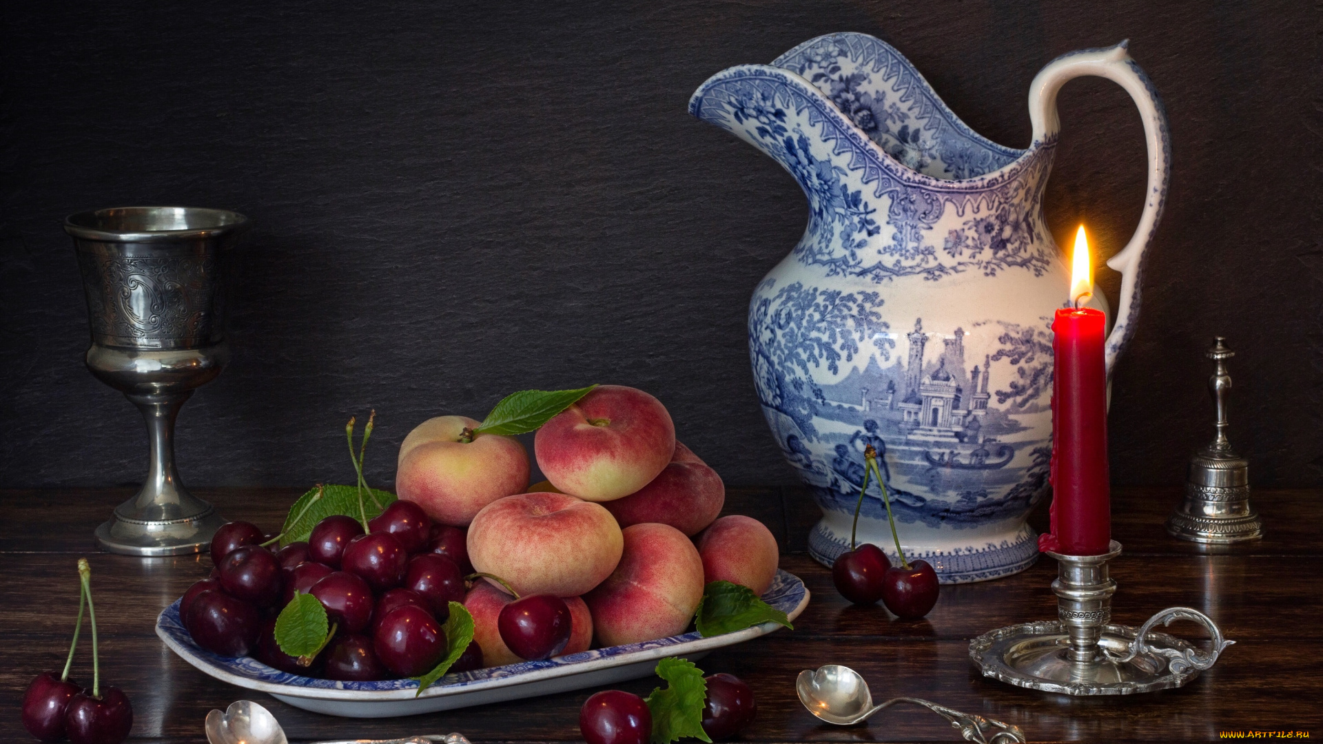 еда, натюрморт, цветы, фрукты