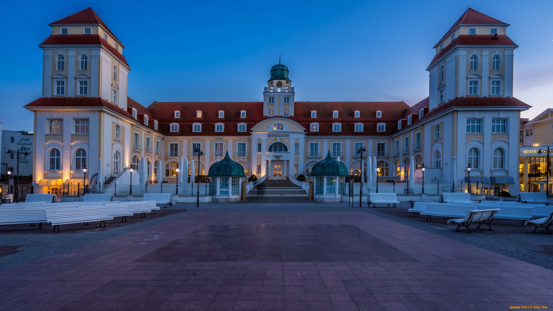 германия, города, -, дворцы, , замки, , крепости, скамейки, фонари