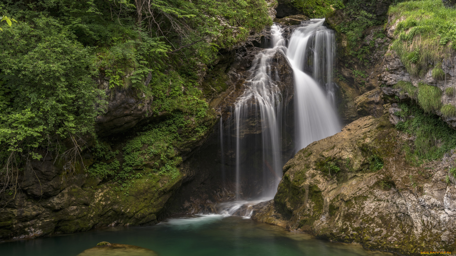 природа, водопады, water, river, stream, rocks, waterfall, вода, река, поток, камни, водопад