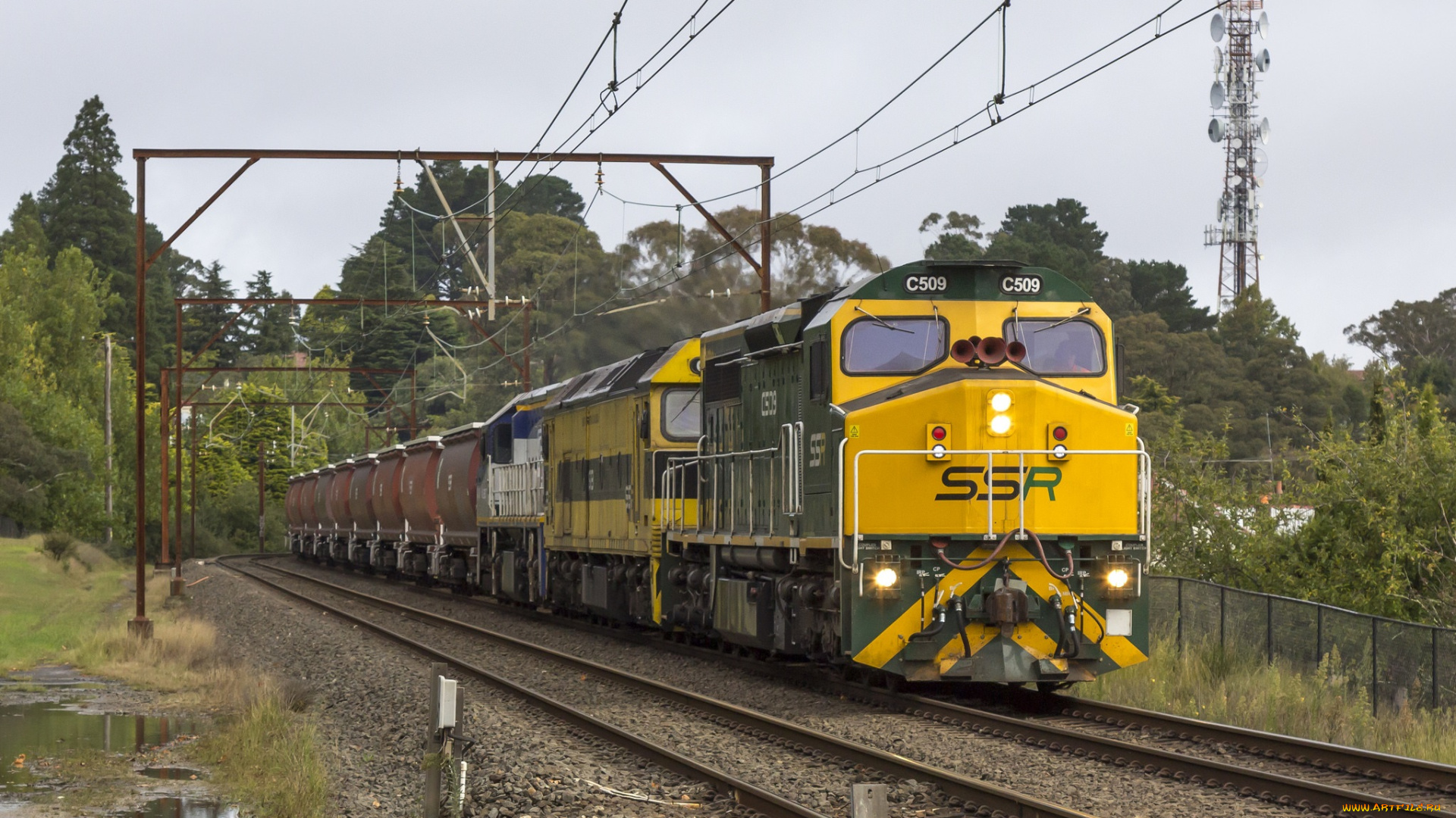 техника, электровозы, локомотив, состав