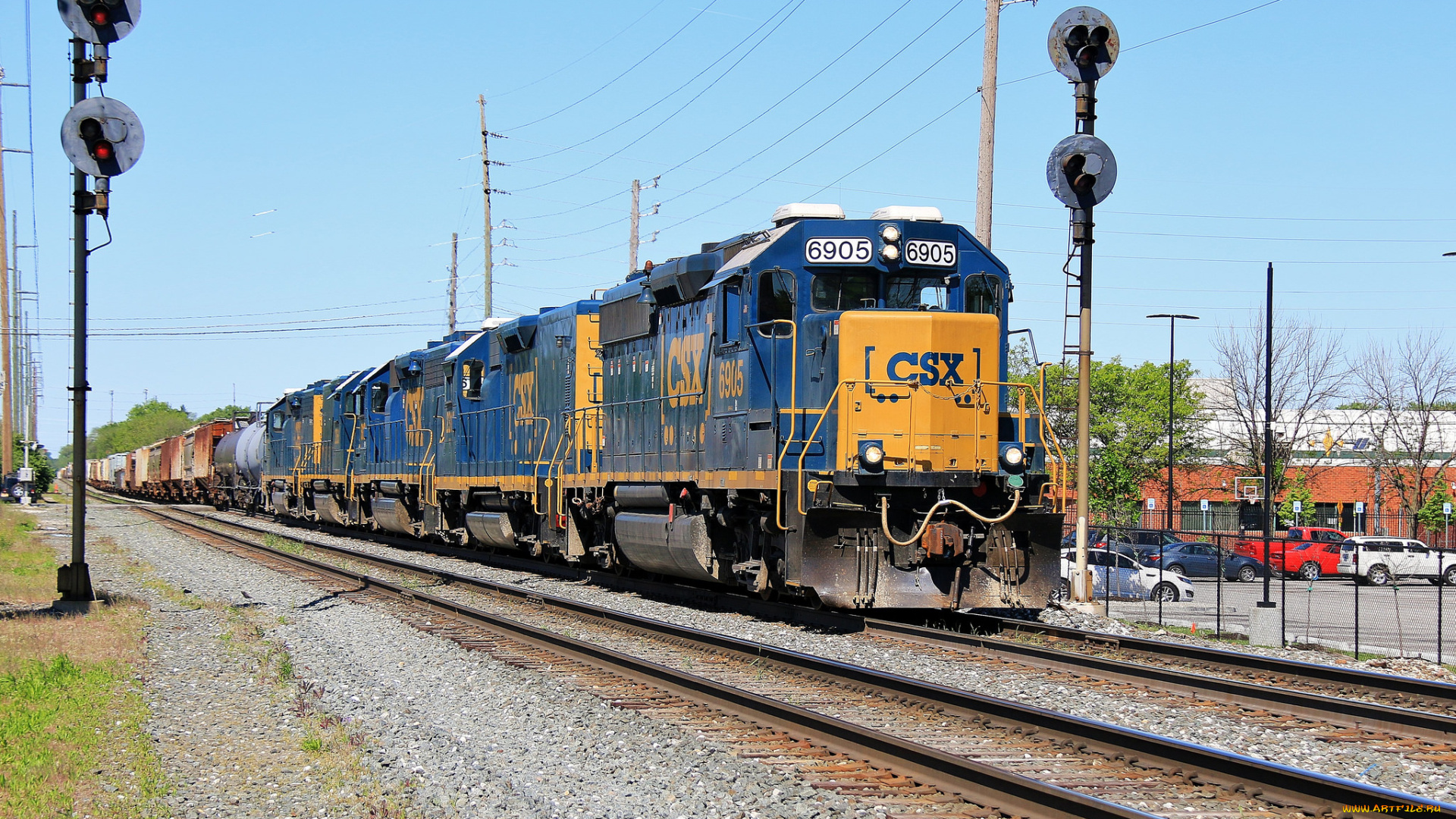 техника, поезда, локомотив, состав