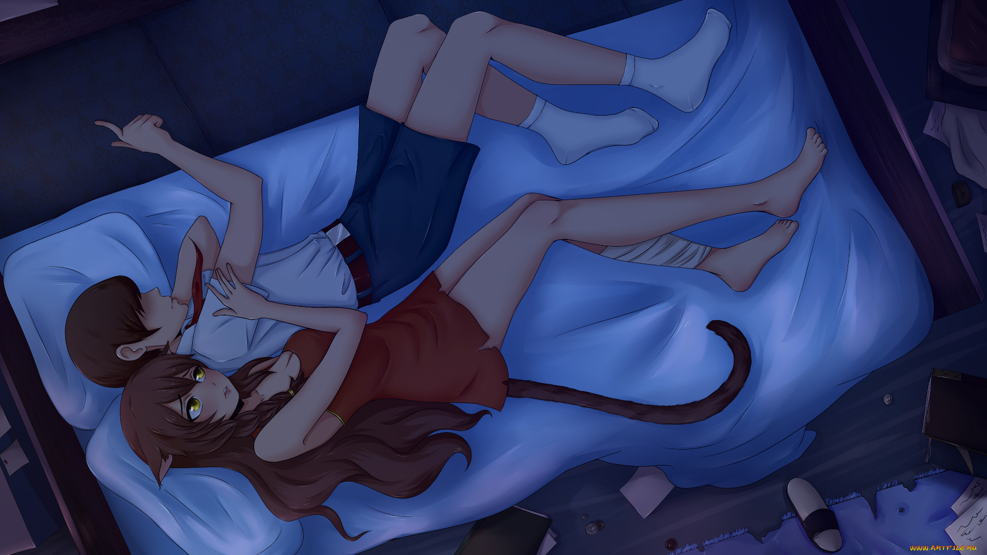 аниме, животные, , существа, двое