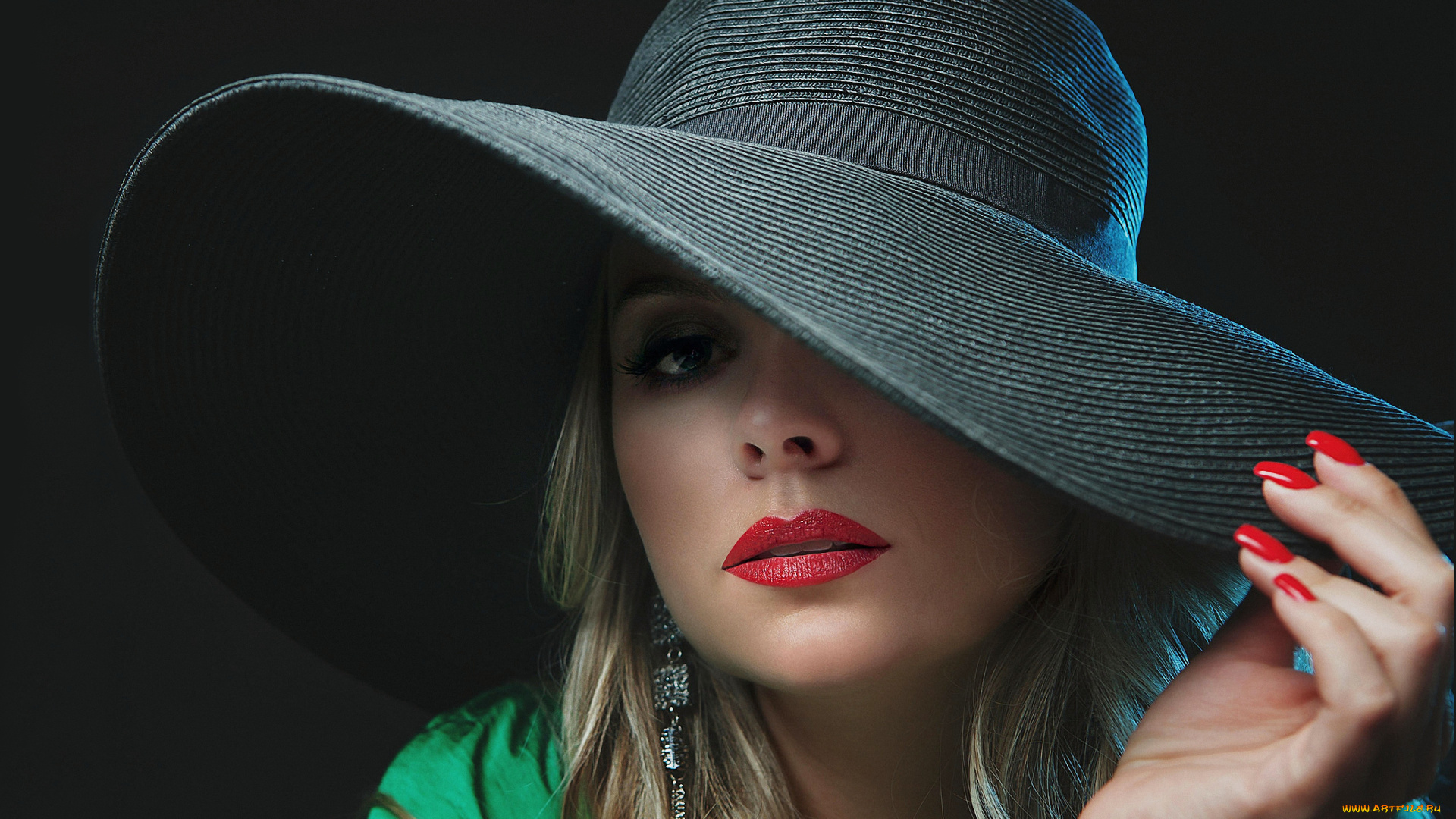 девушки, -unsort, , лица, , портреты, глаз, шляпа, ногти