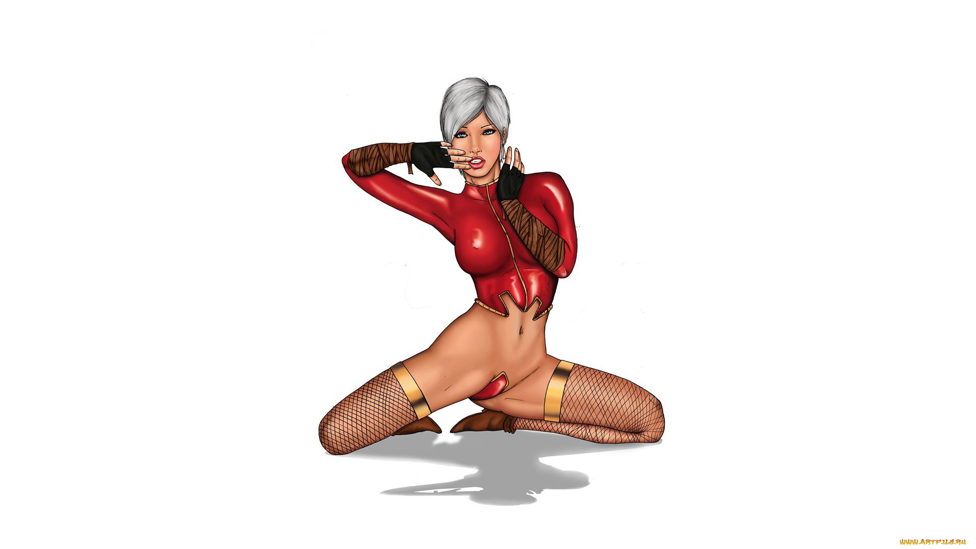 рисованное, комиксы, фон, девушка, взгляд, униформа