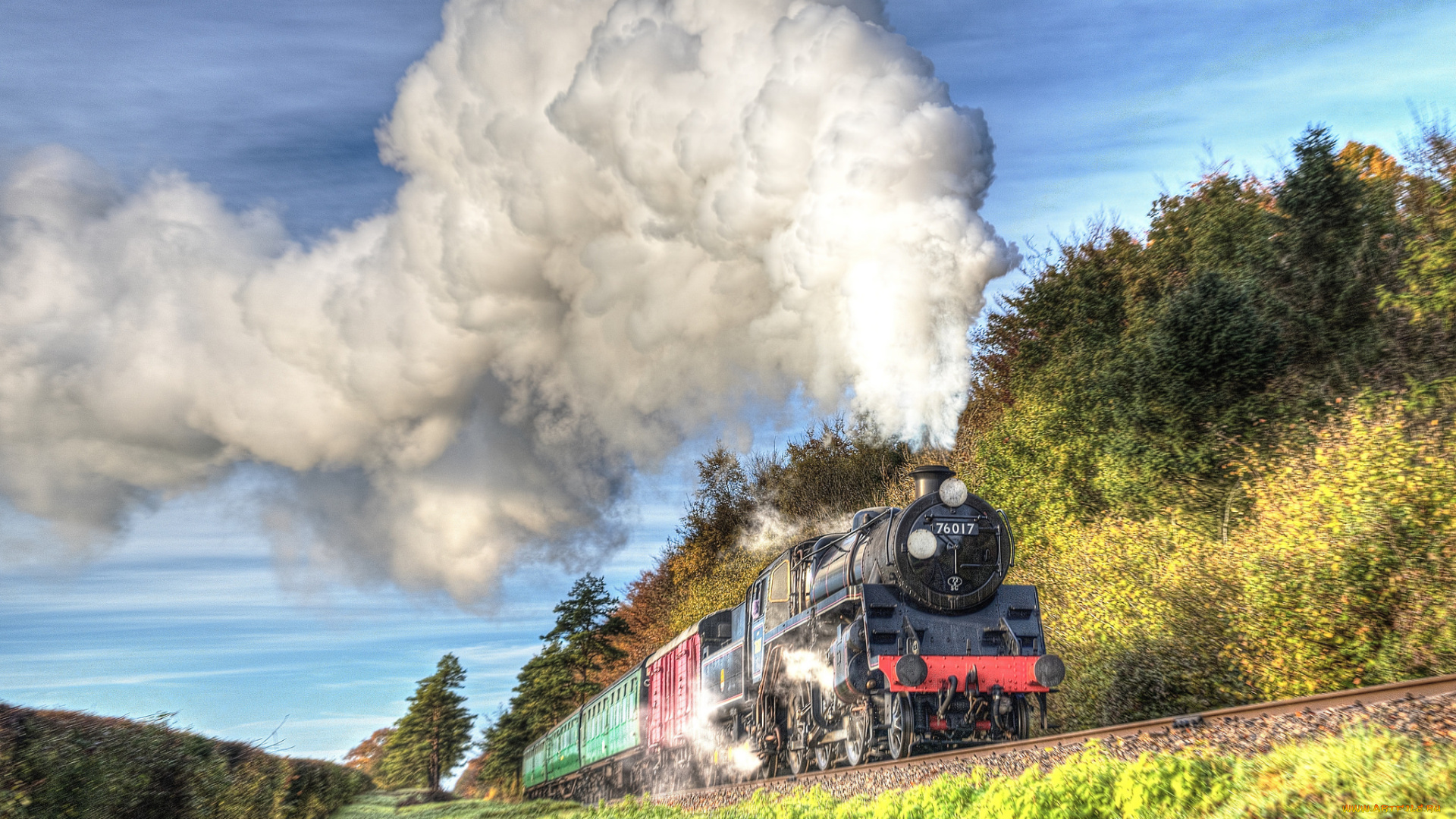 техника, паровозы, локомотив, состав