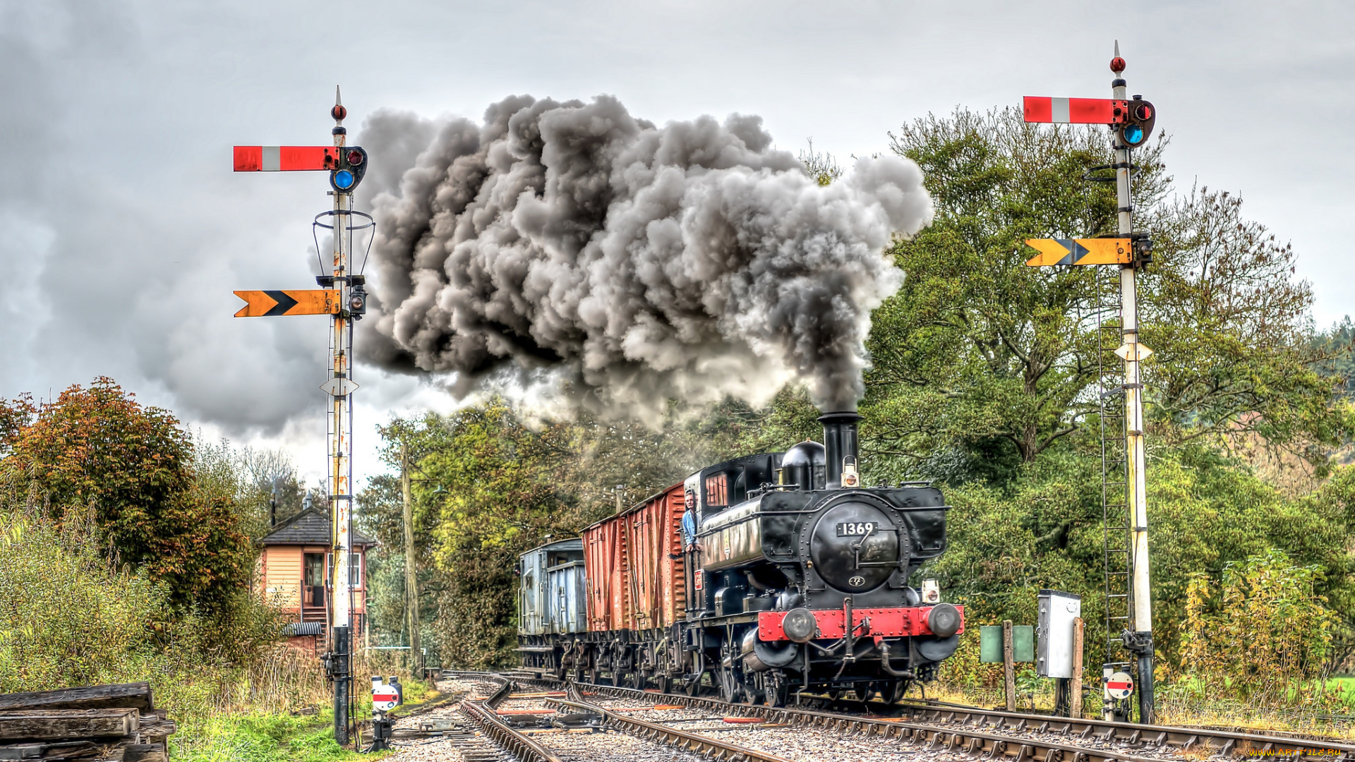 техника, паровозы, локомотив, состав