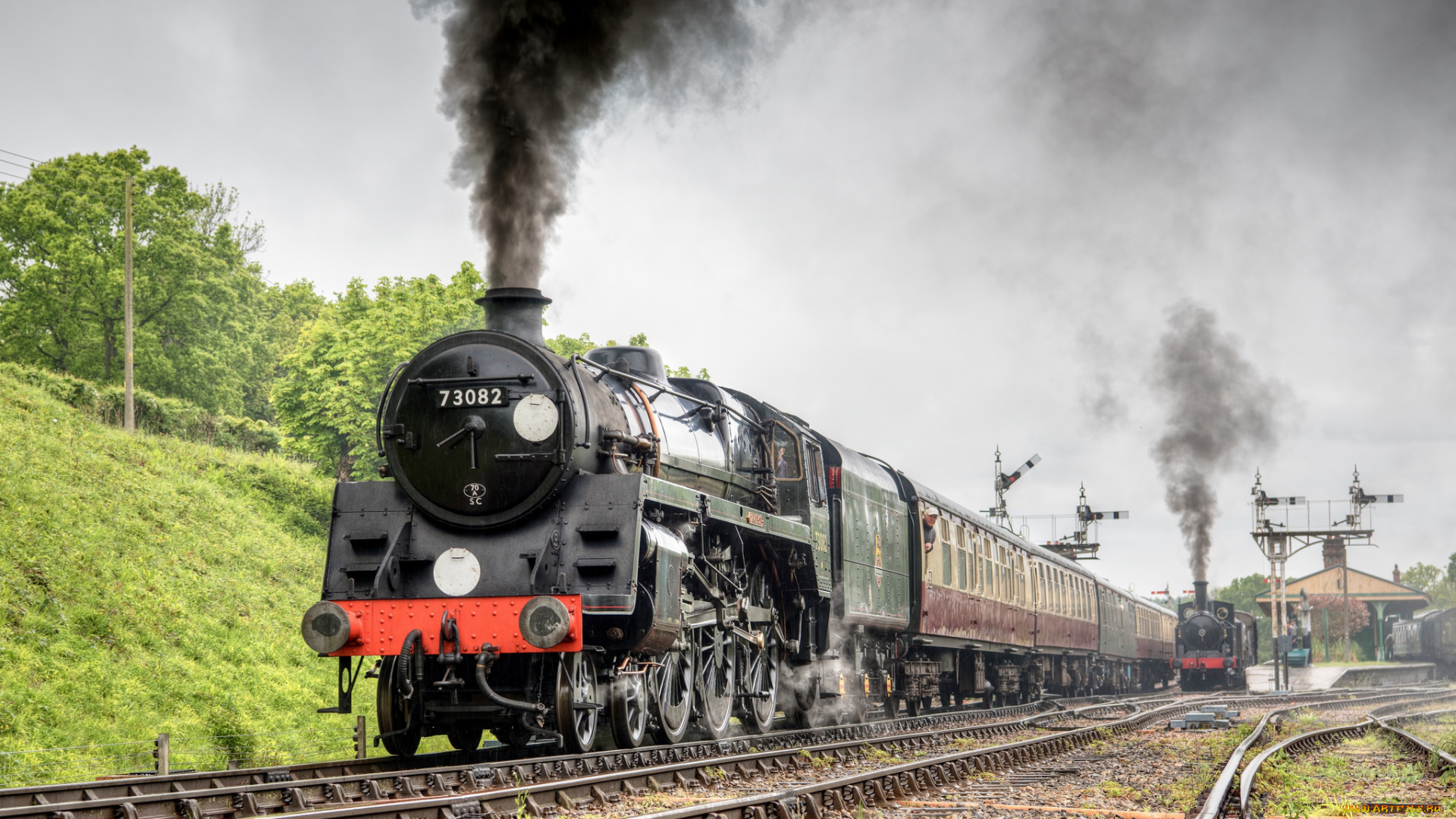 техника, паровозы, состав, локомотив