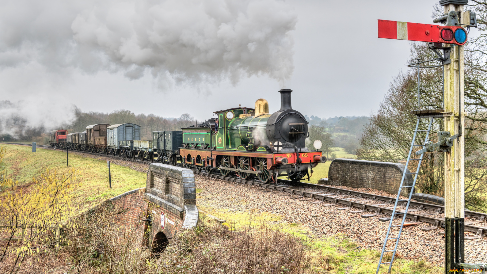 техника, паровозы, состав, локомотив