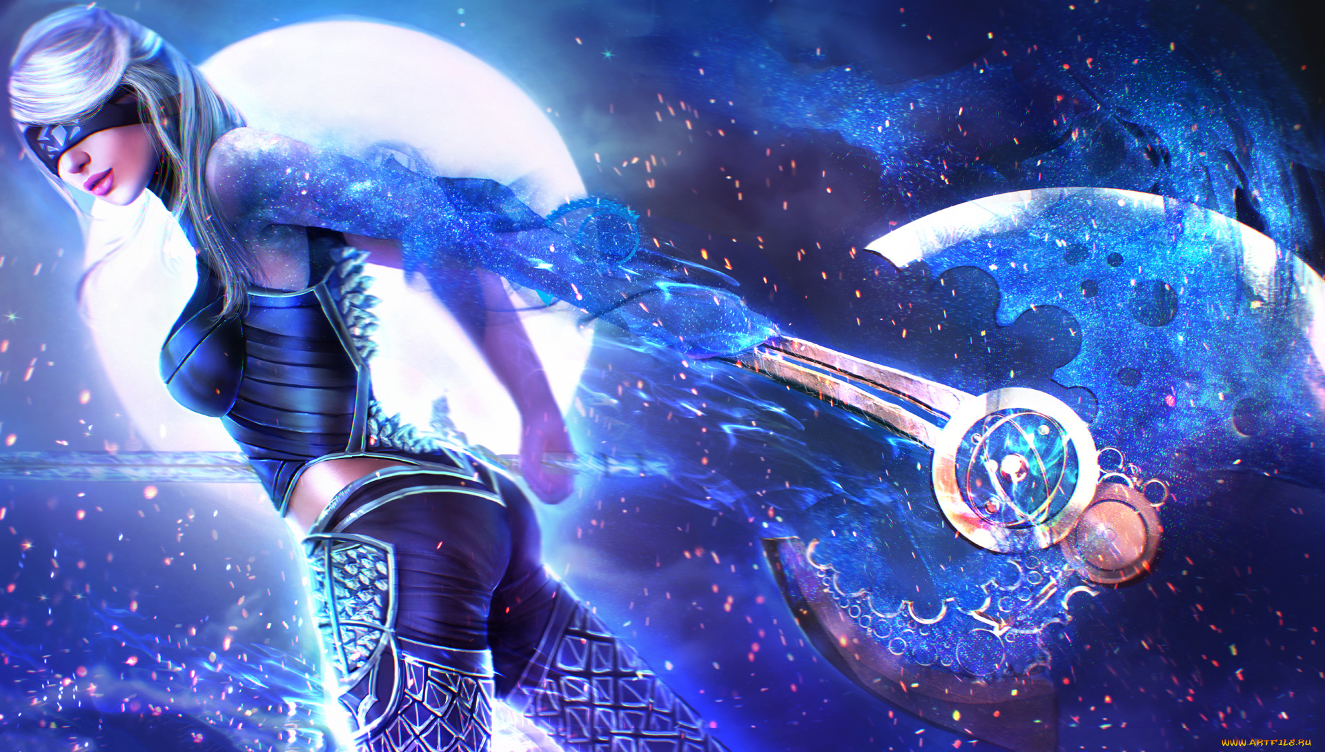 фэнтези, девушки, девушка, фон, маска, униформа