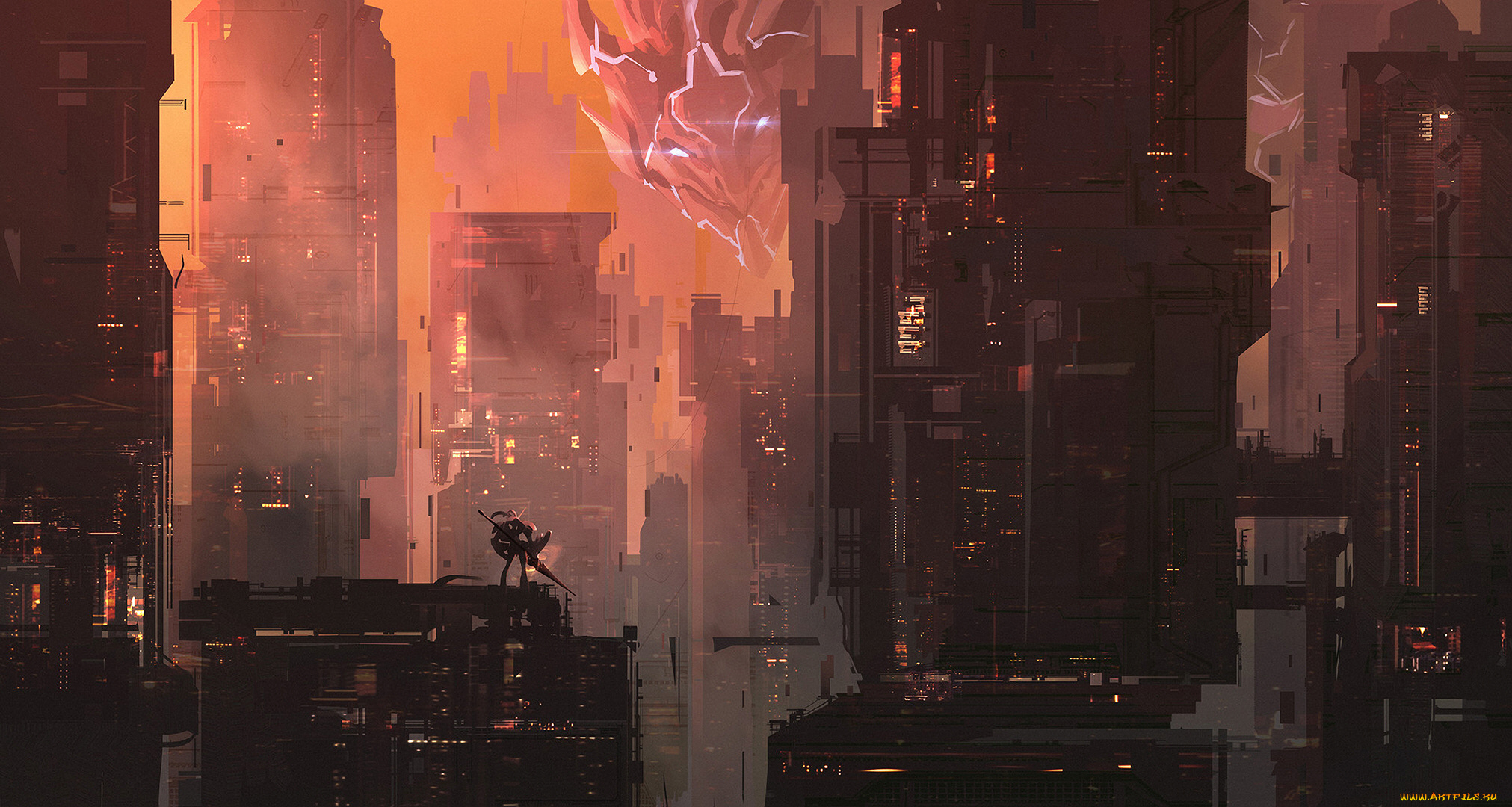 аниме, оружие, , техника, , технологии, город