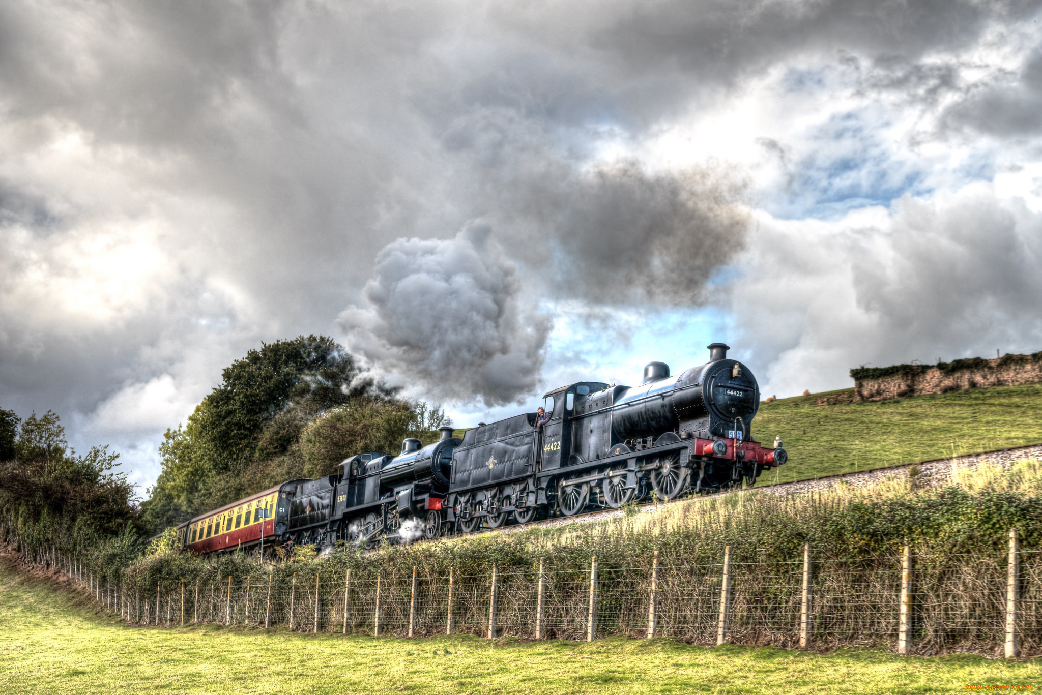 техника, паровозы, локомотив, состав