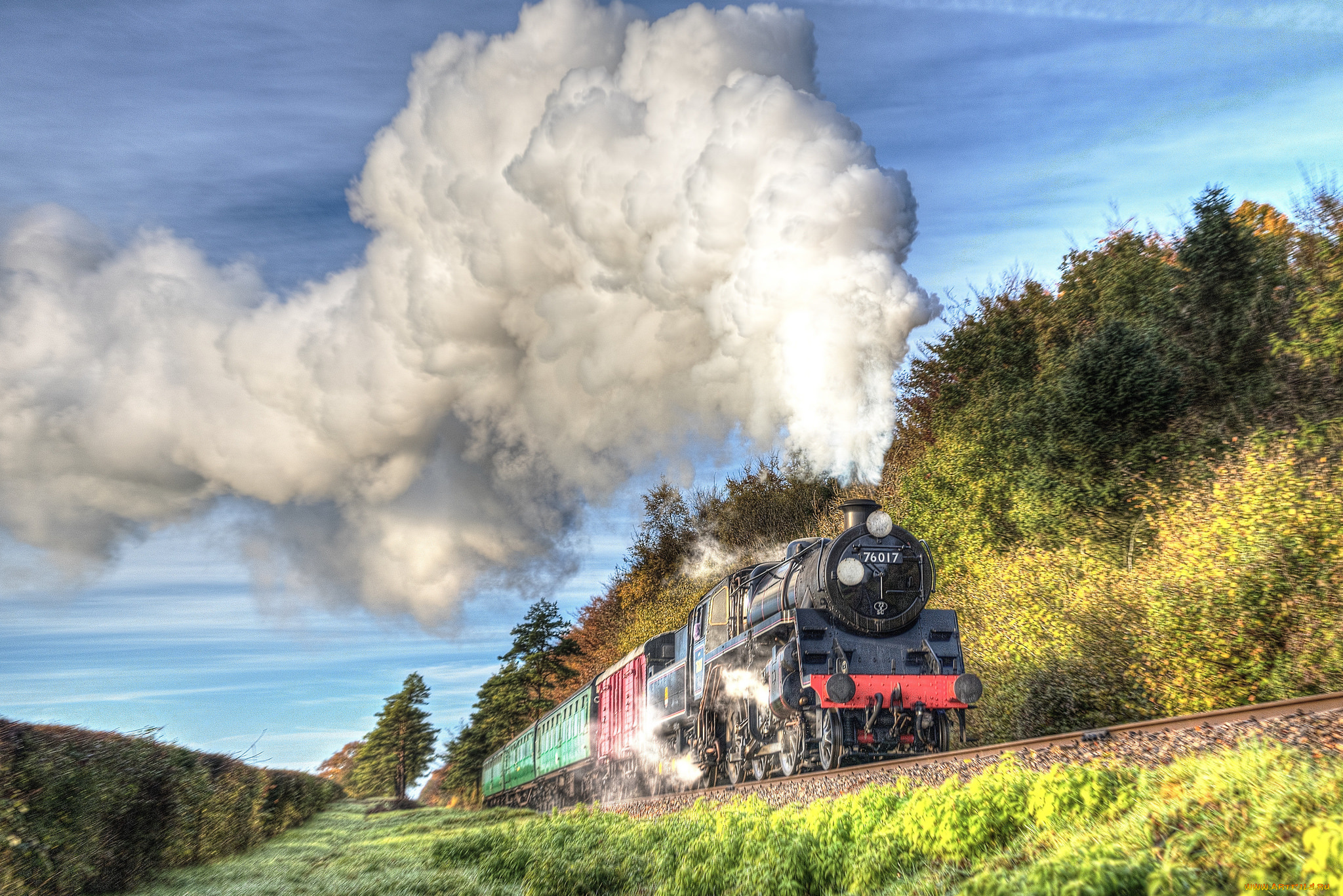 техника, паровозы, локомотив, состав