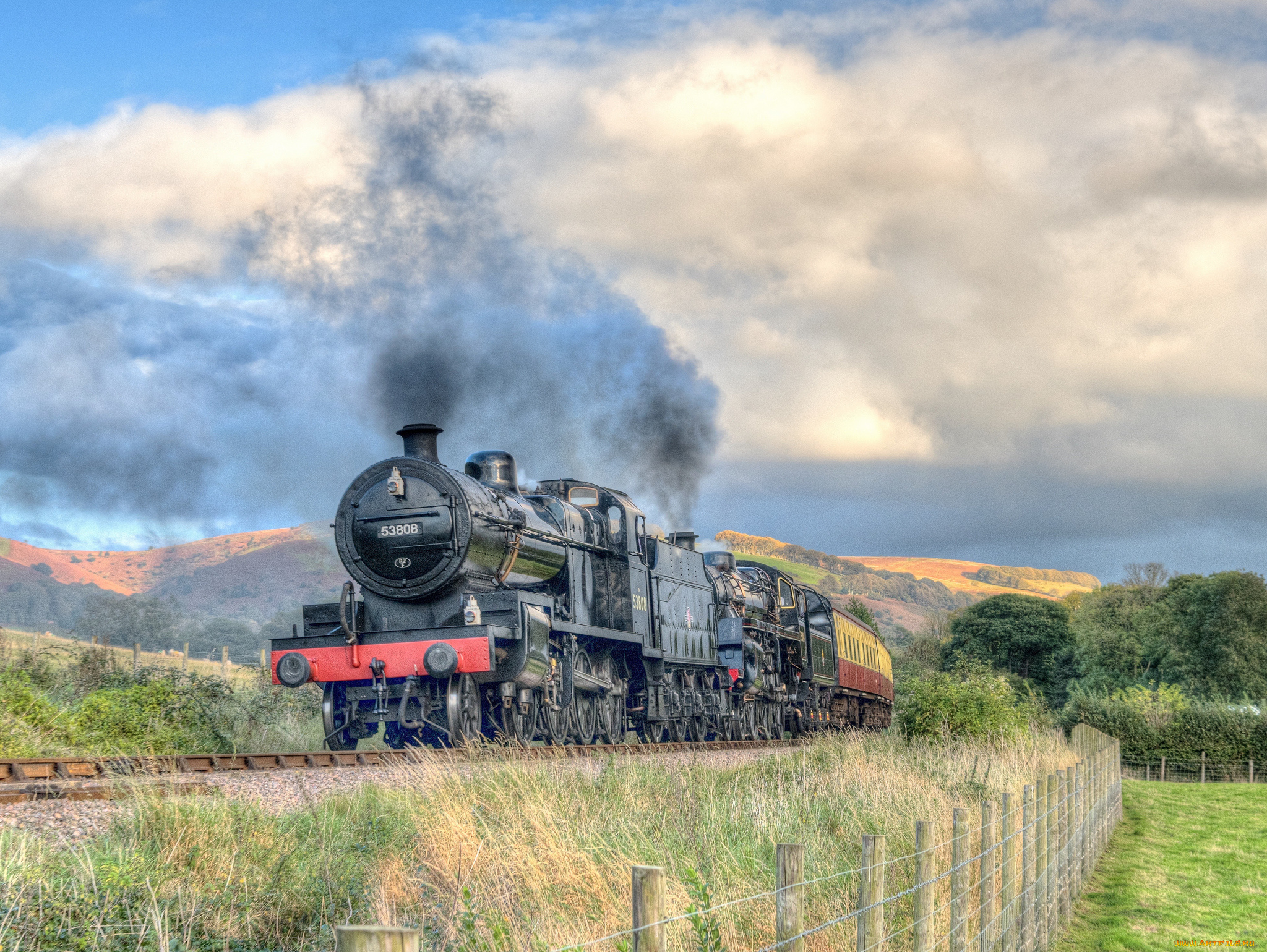 техника, паровозы, локомотив, состав