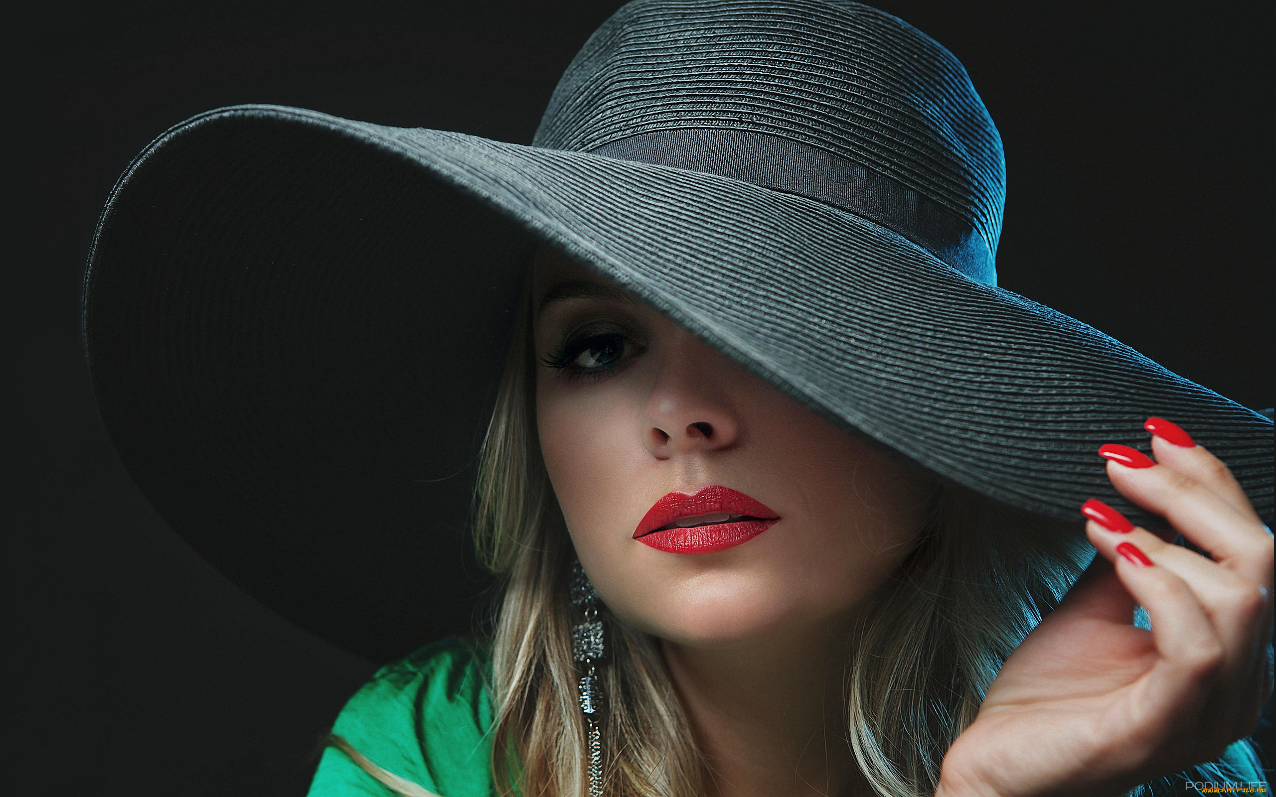 девушки, -unsort, , лица, , портреты, глаз, шляпа, ногти