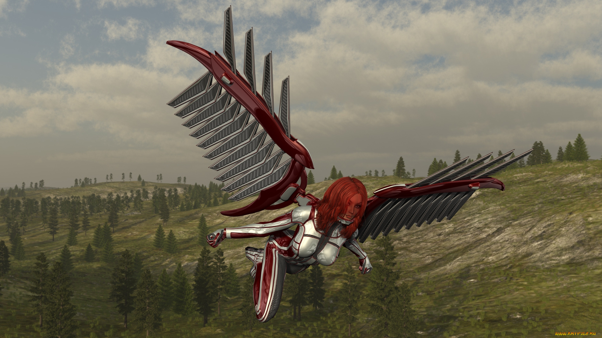 3д, графика, фантазия, , fantasy, девушка, взгляд, фон