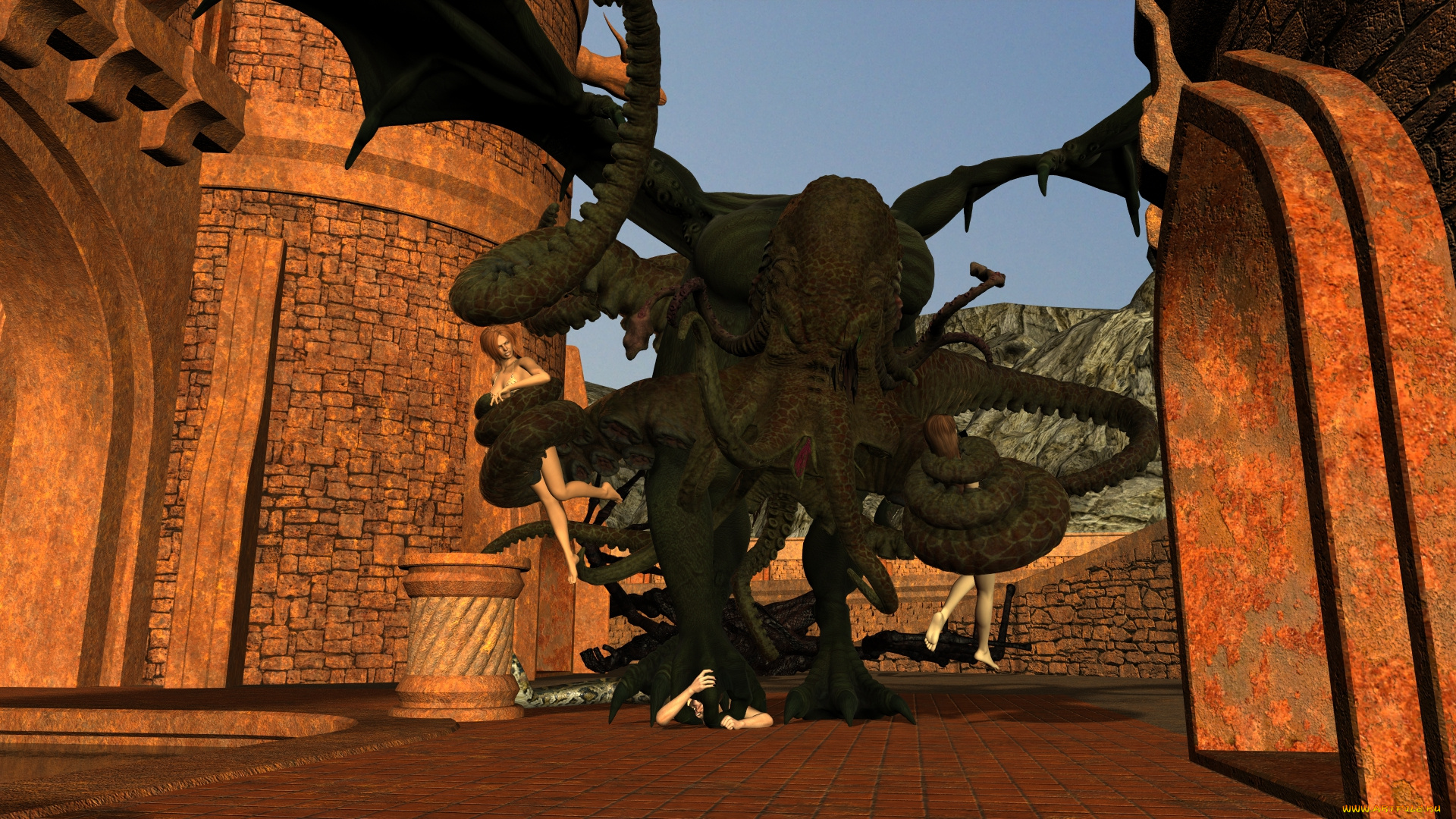 3д, графика, фантазия, , fantasy, девушка, взгляд, фон