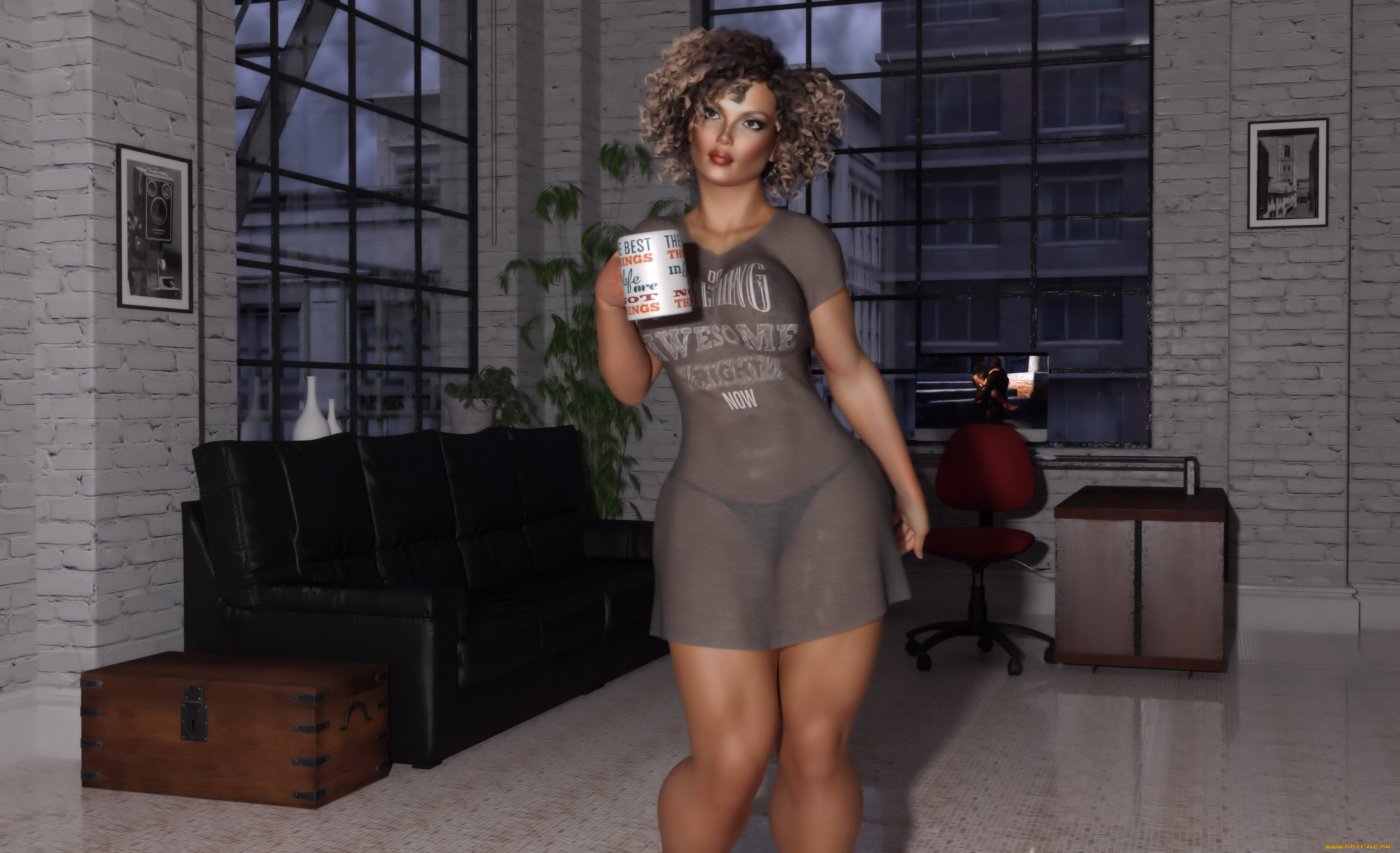 3д, графика, люди, , people, девушка, взгляд, фон