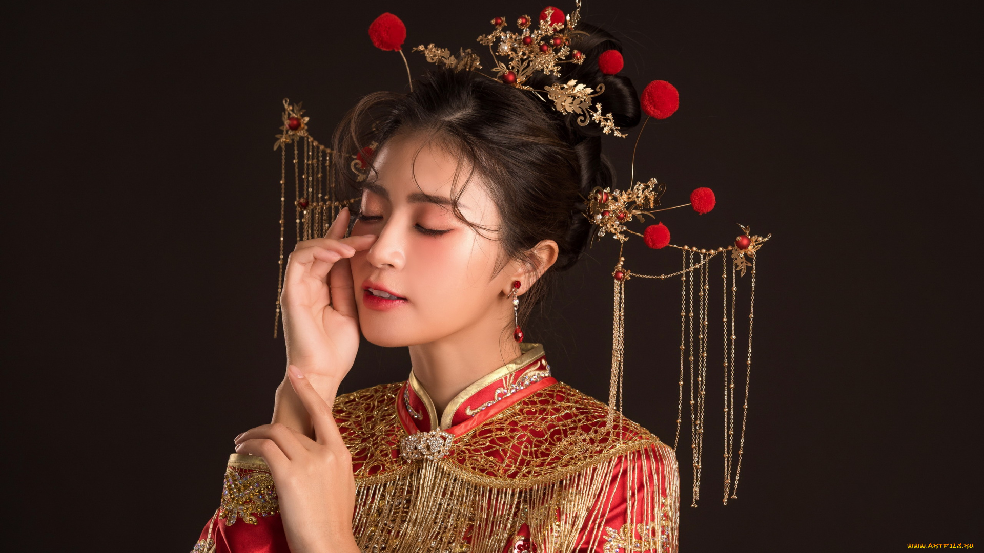 девушки, -, азиатки, украшения