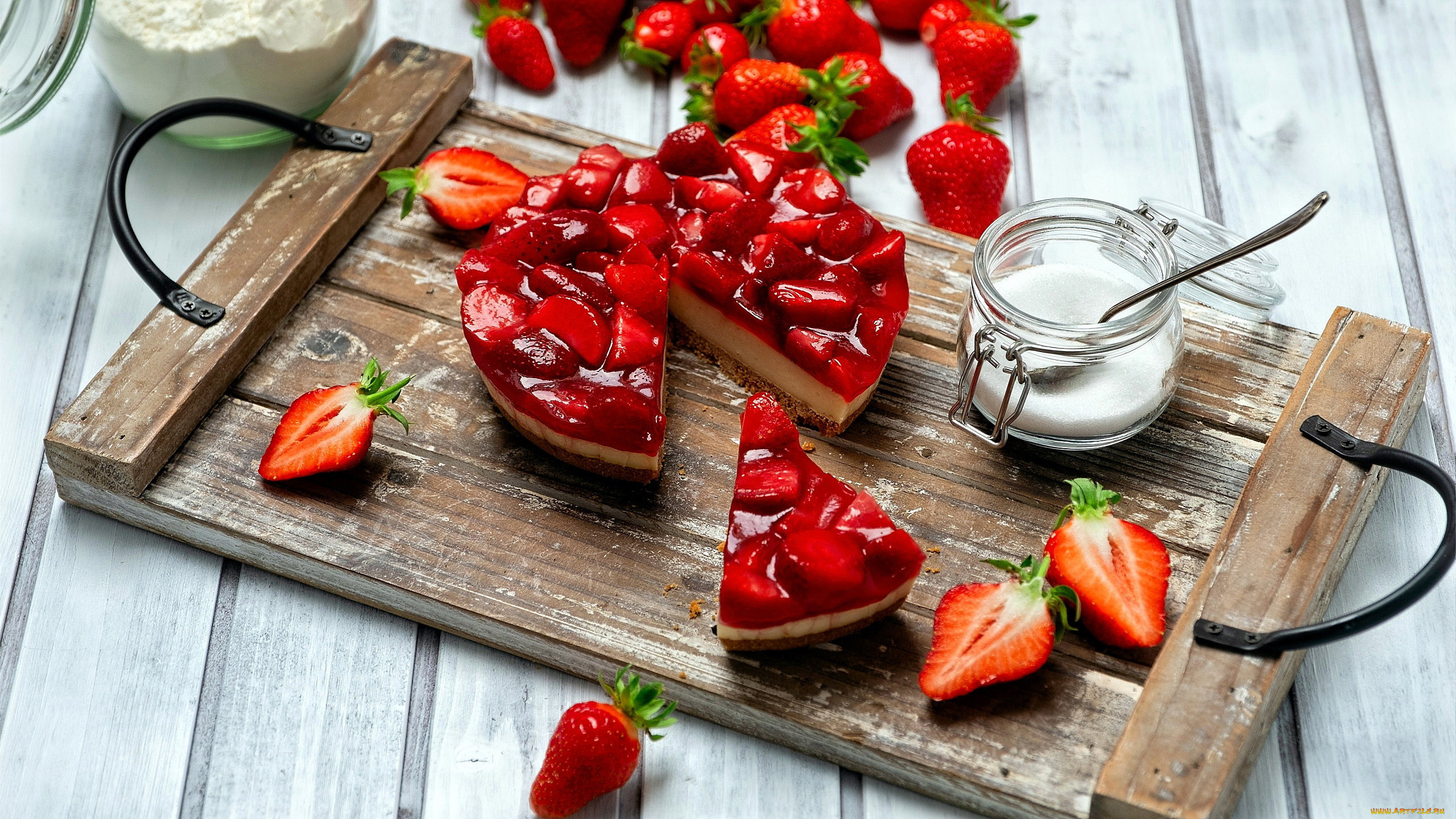 еда, торты, чизкейк, клубника