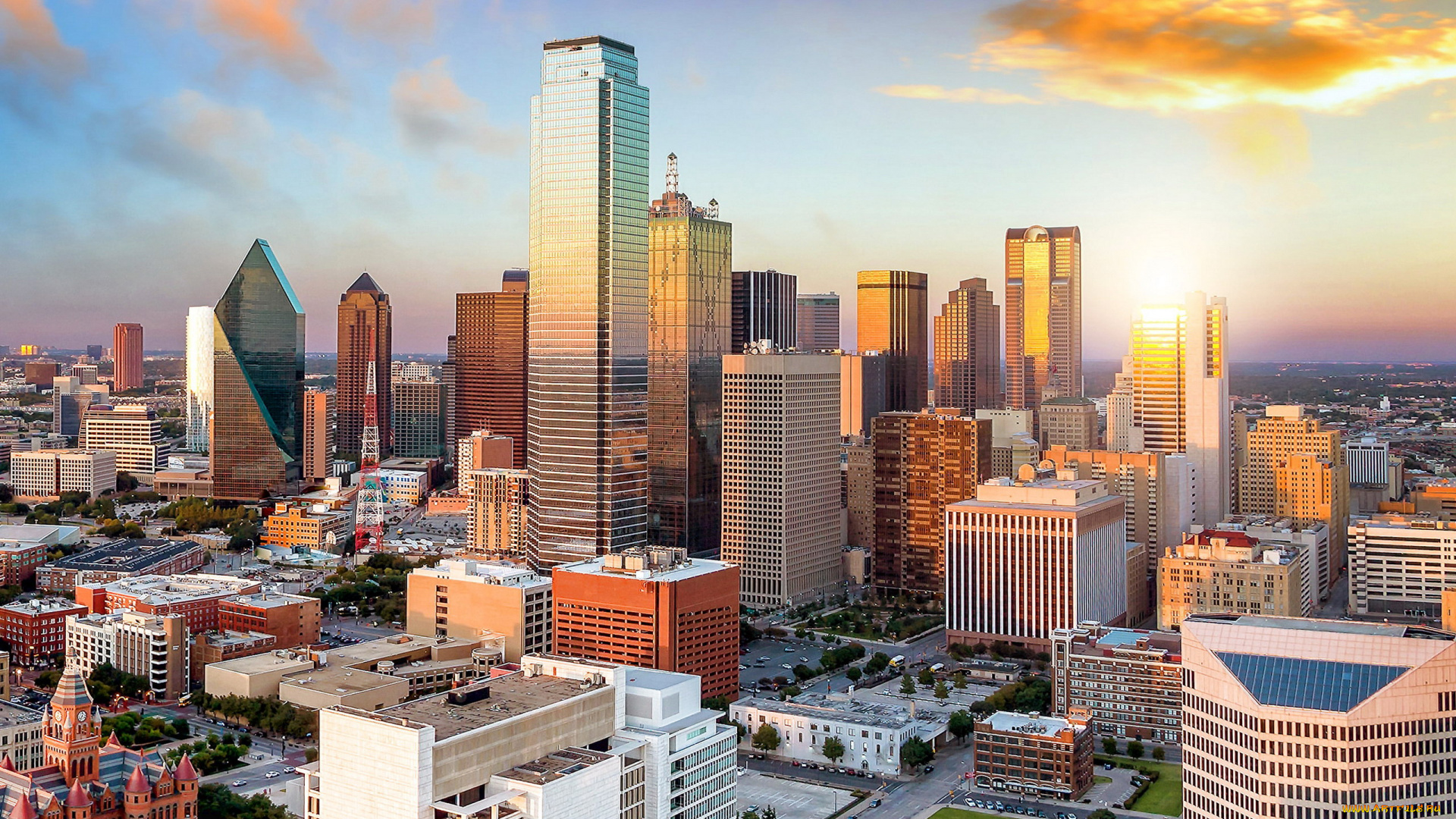 dallas, texas, usa, города, -, панорамы