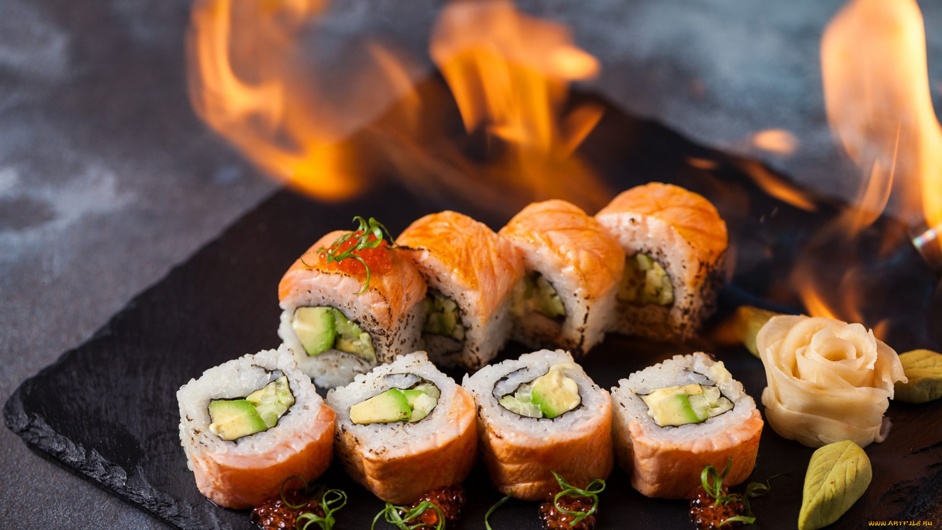 еда, рыба, , морепродукты, , суши, , роллы, имбирь, роллы, васаби