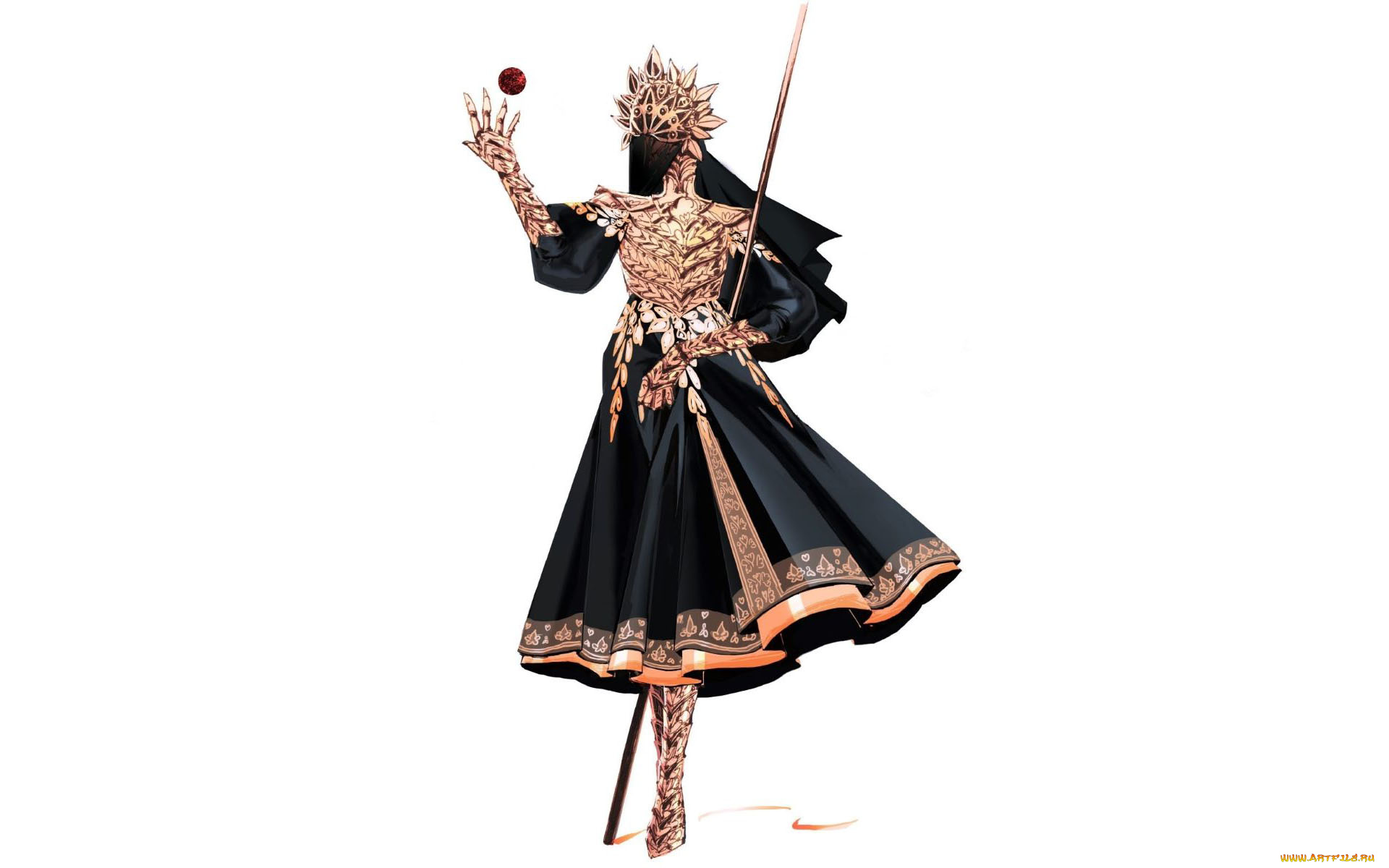 фэнтези, маги, , волшебники, девушка, платье, маска, шарик, посох