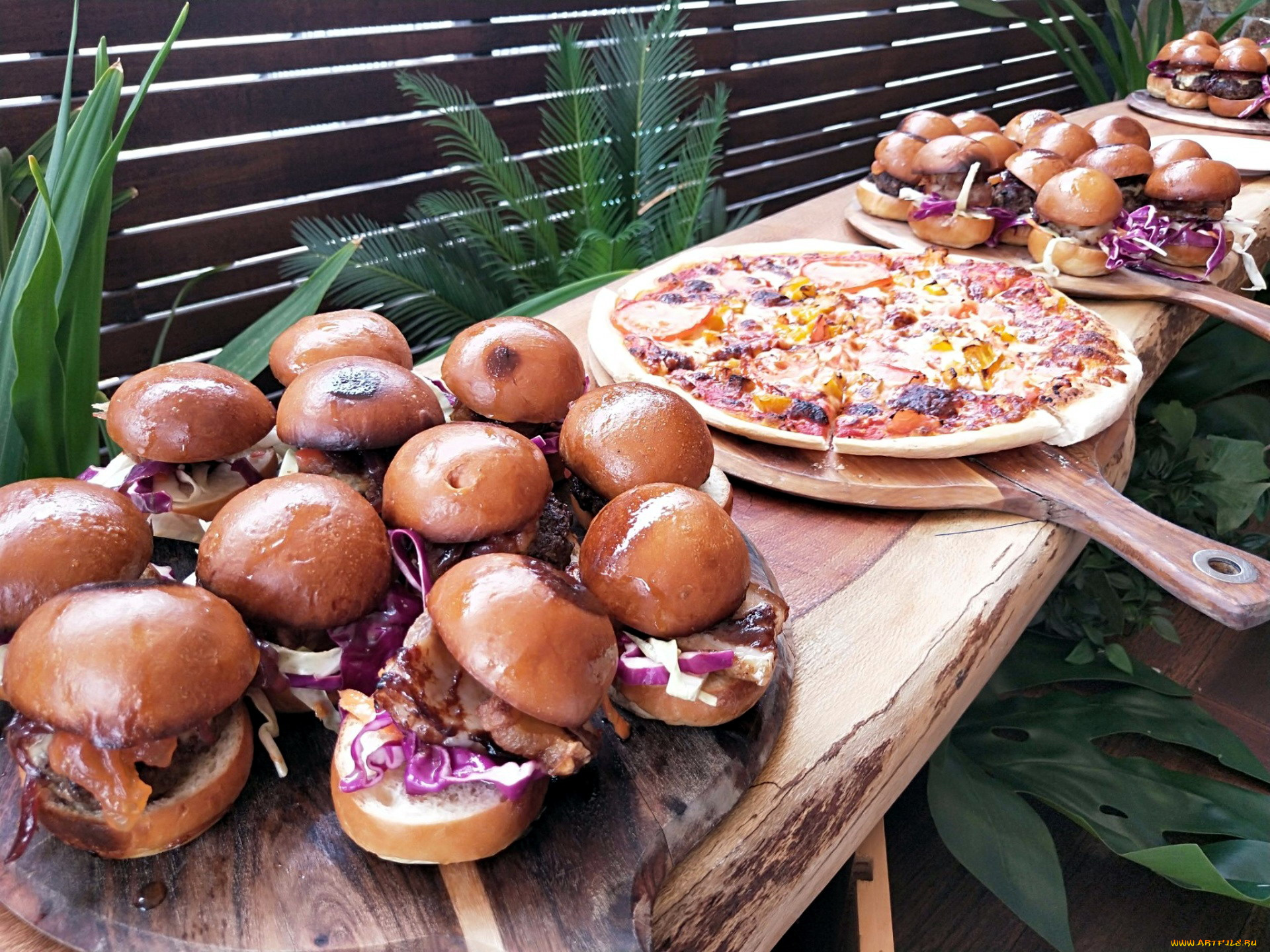 еда, разное, пиццы, гамбургеры