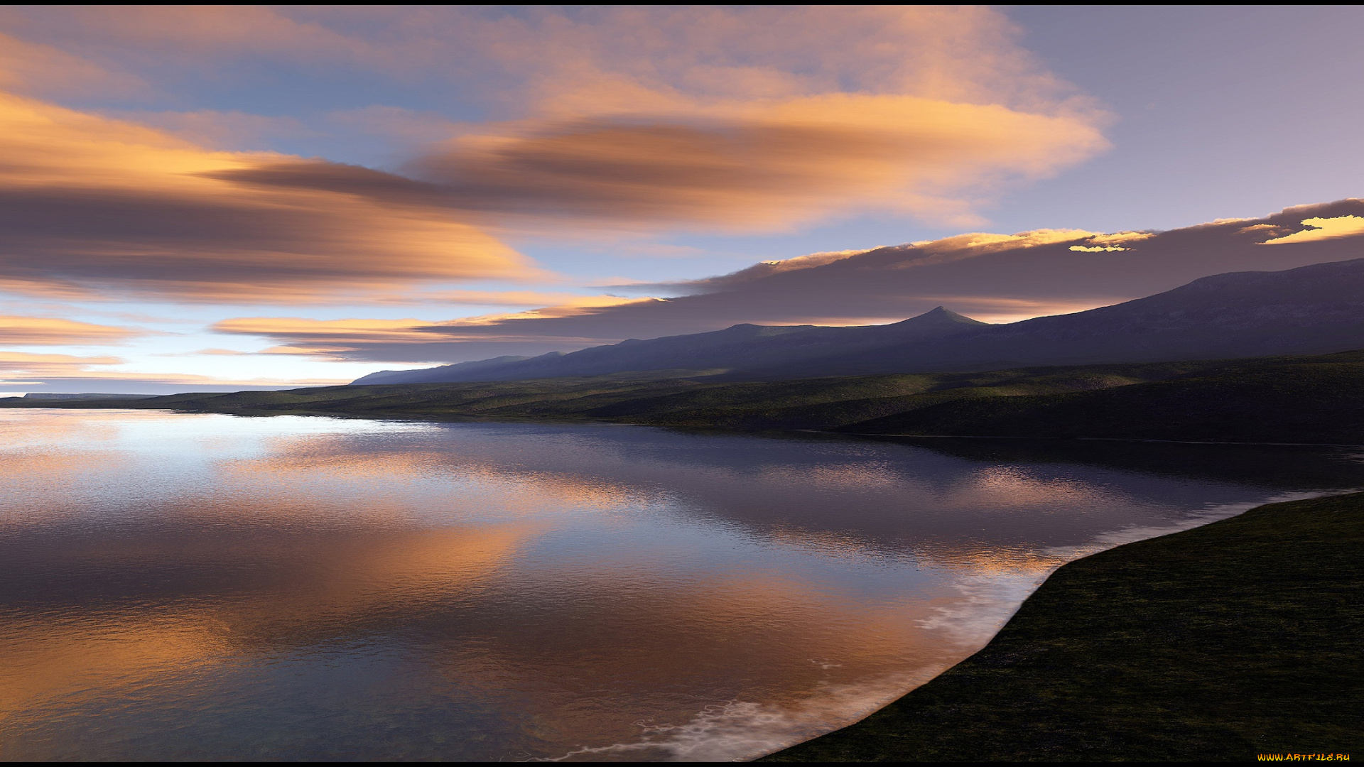 kissing, heaven, 3д, графика, nature, landscape, природа