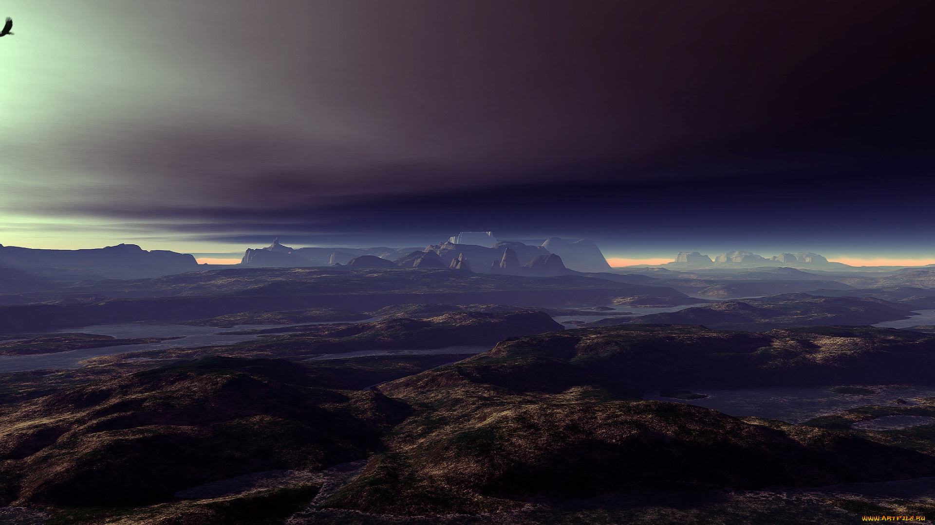 wetlands, of, sinearer, 3д, графика, nature, landscape, природа