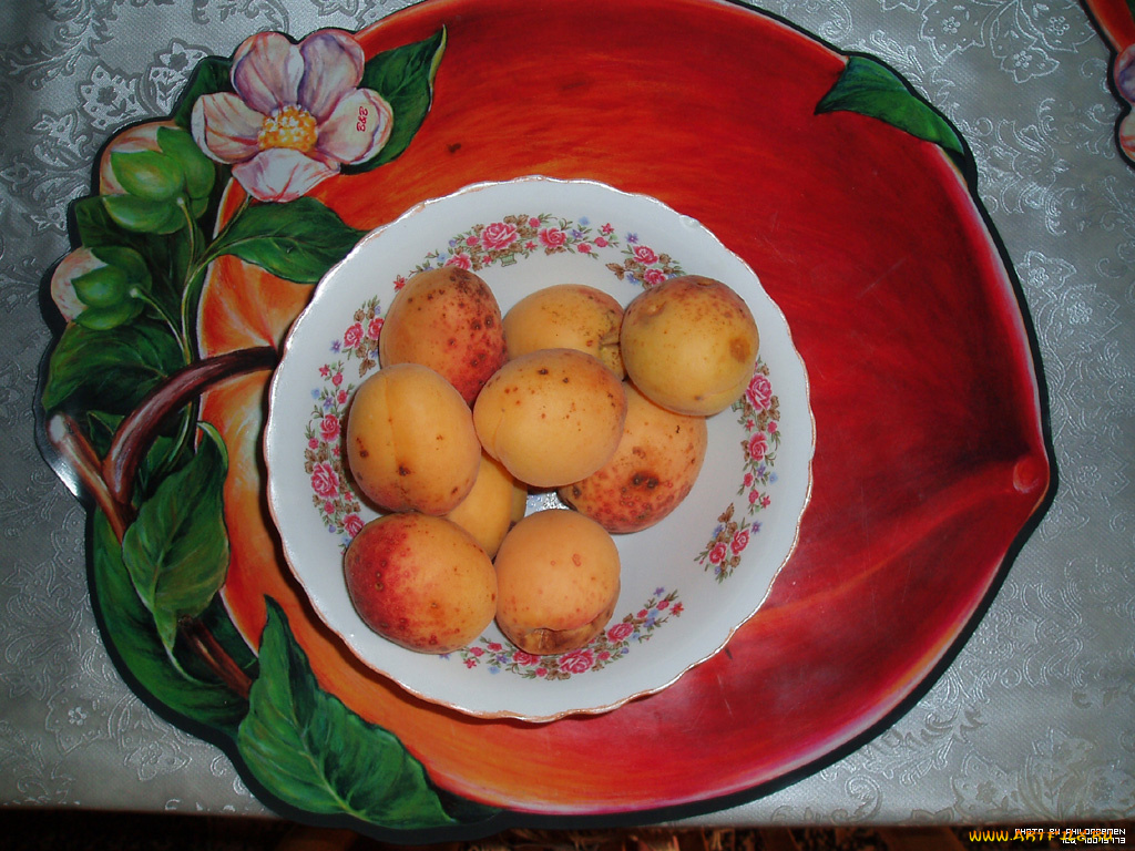 еда, персики, сливы, абрикосы