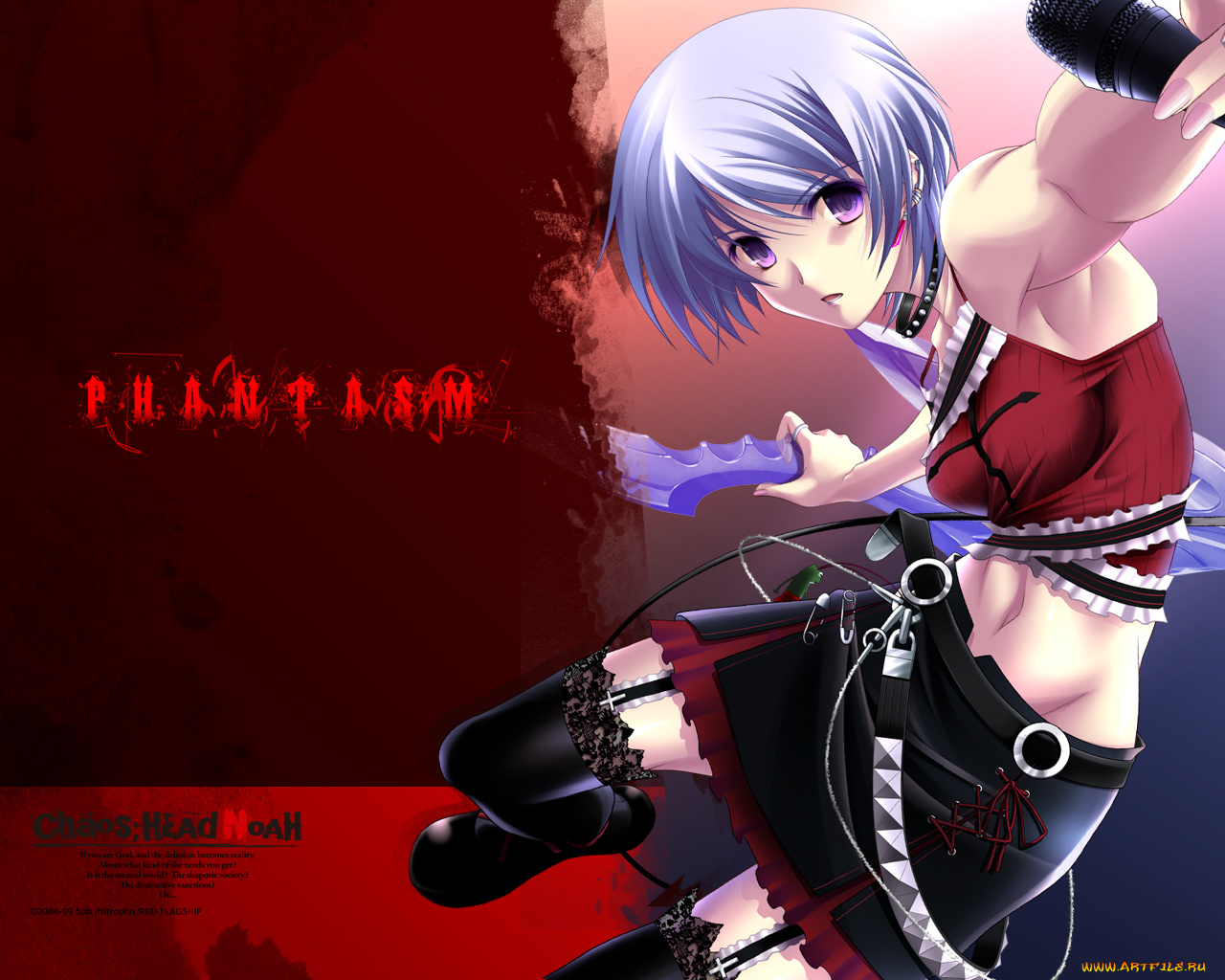 аниме, chaos, head