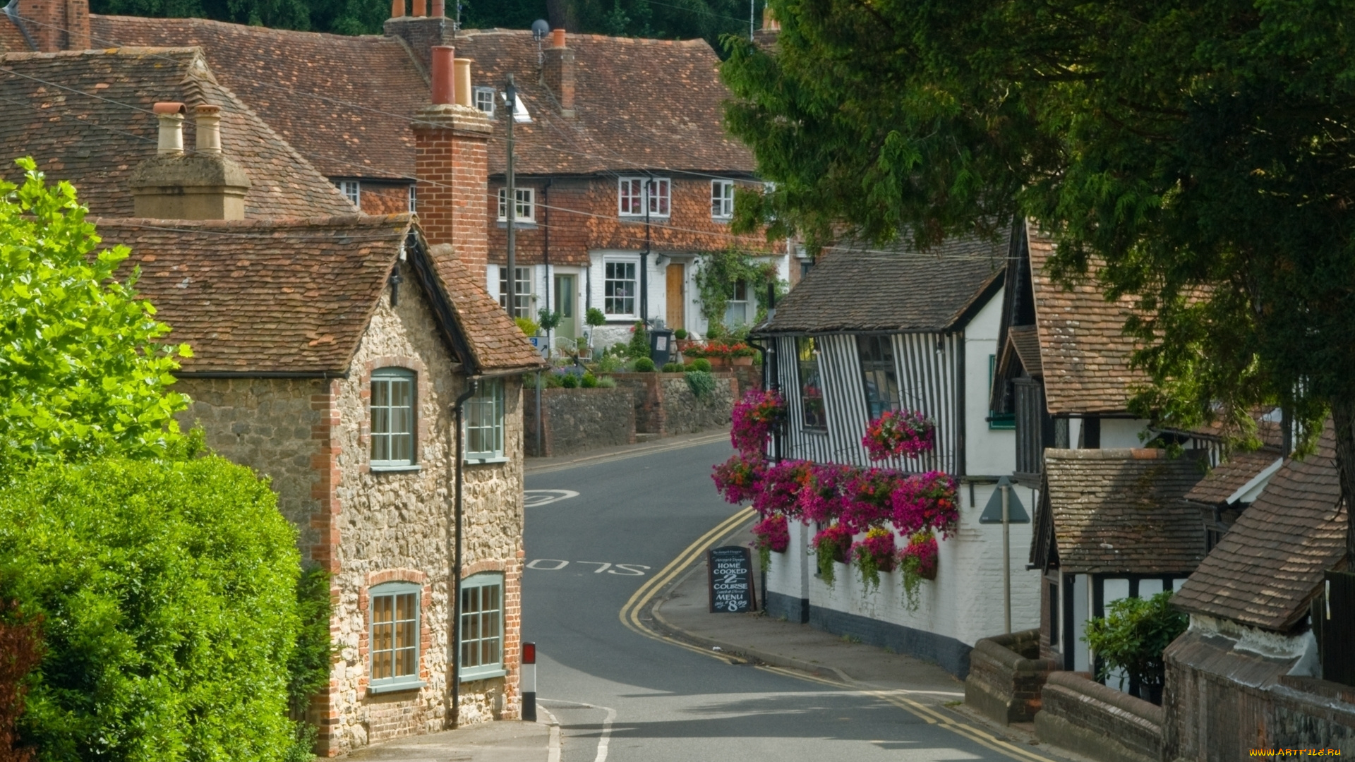 города, улицы, площади, набережные, деревня, графство, кент, домики, англия