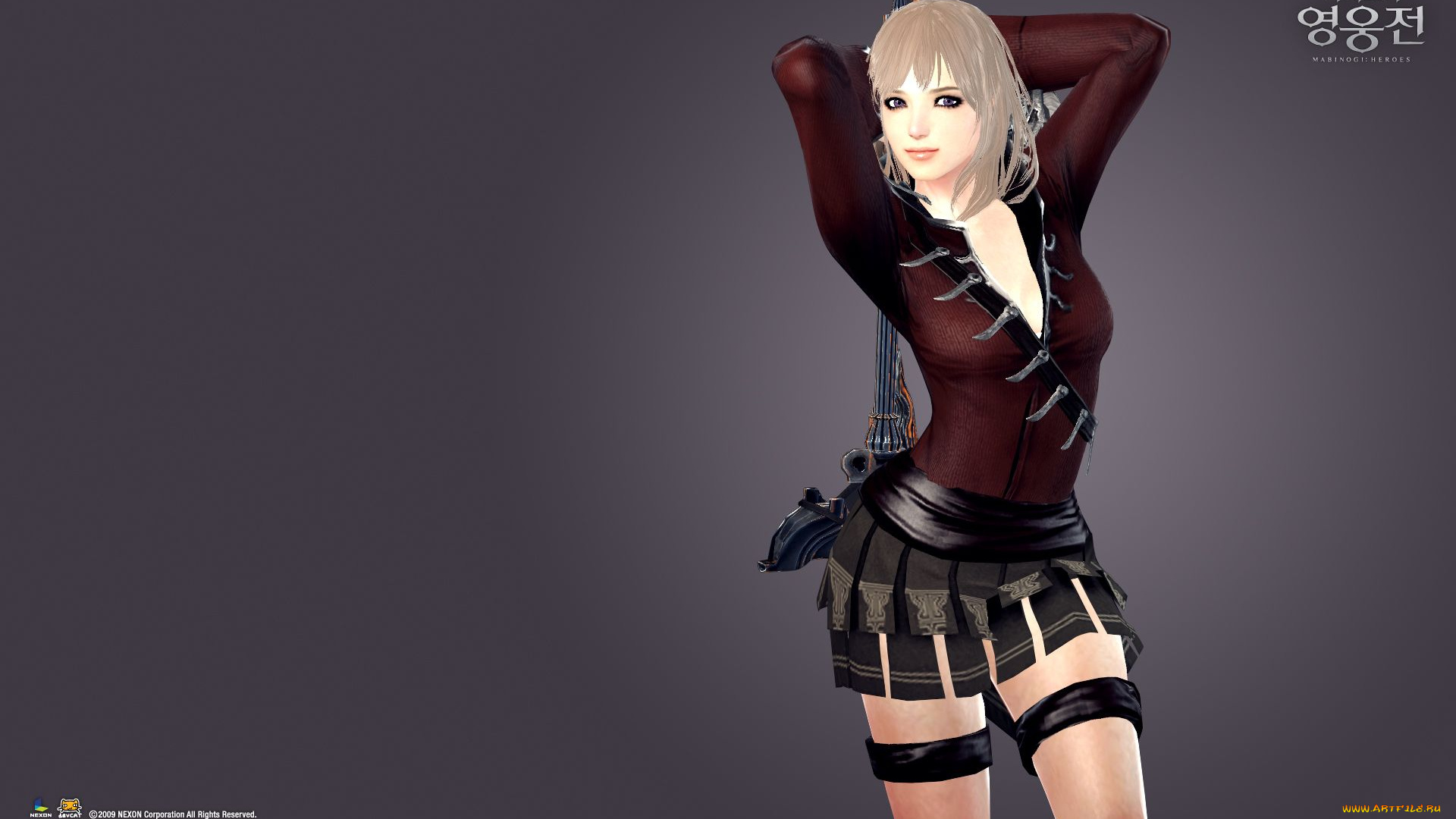 видео, игры, vindictus, девушка, юбка, кофта