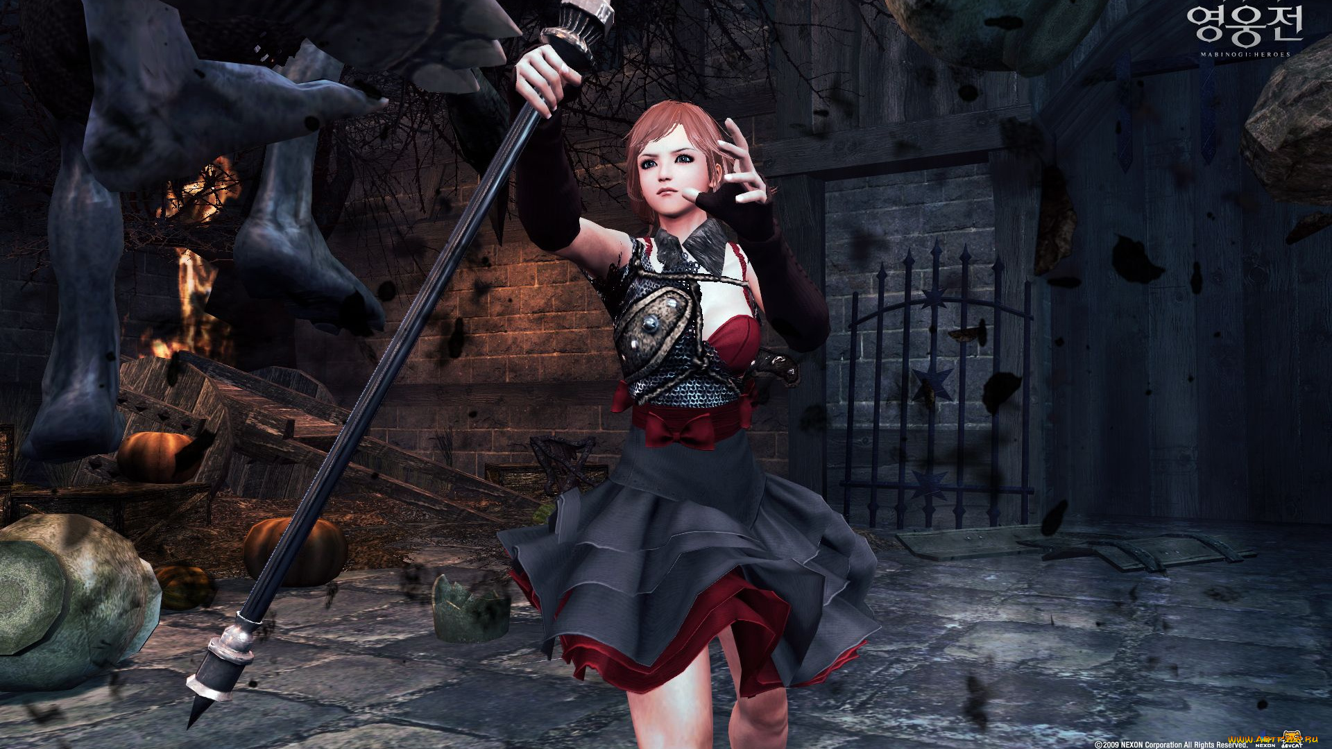 видео, игры, vindictus, развалина, комната, девушка