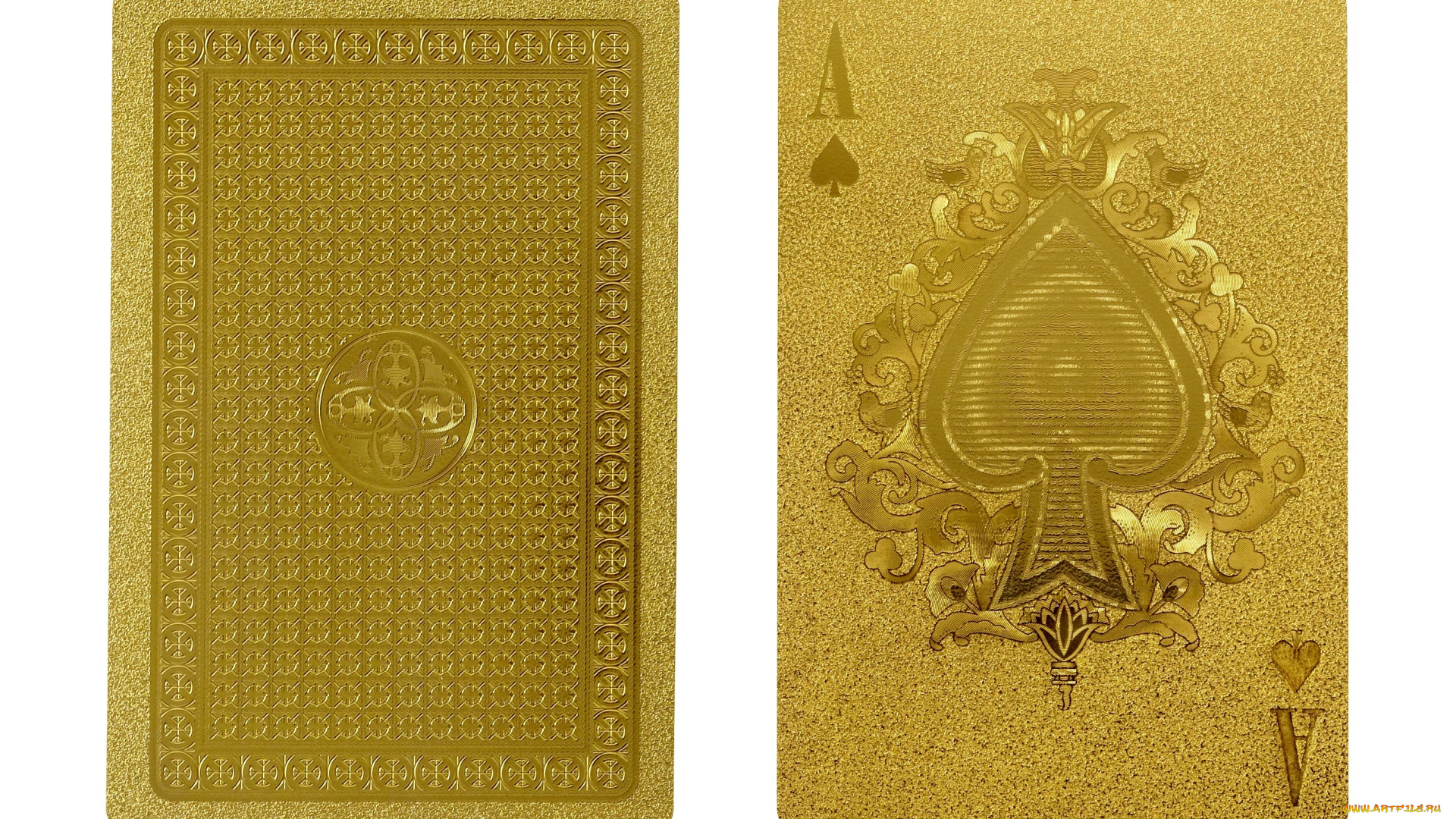 золотые, игральные, карты, разное, настольные, игры, азартные, туз, золотой