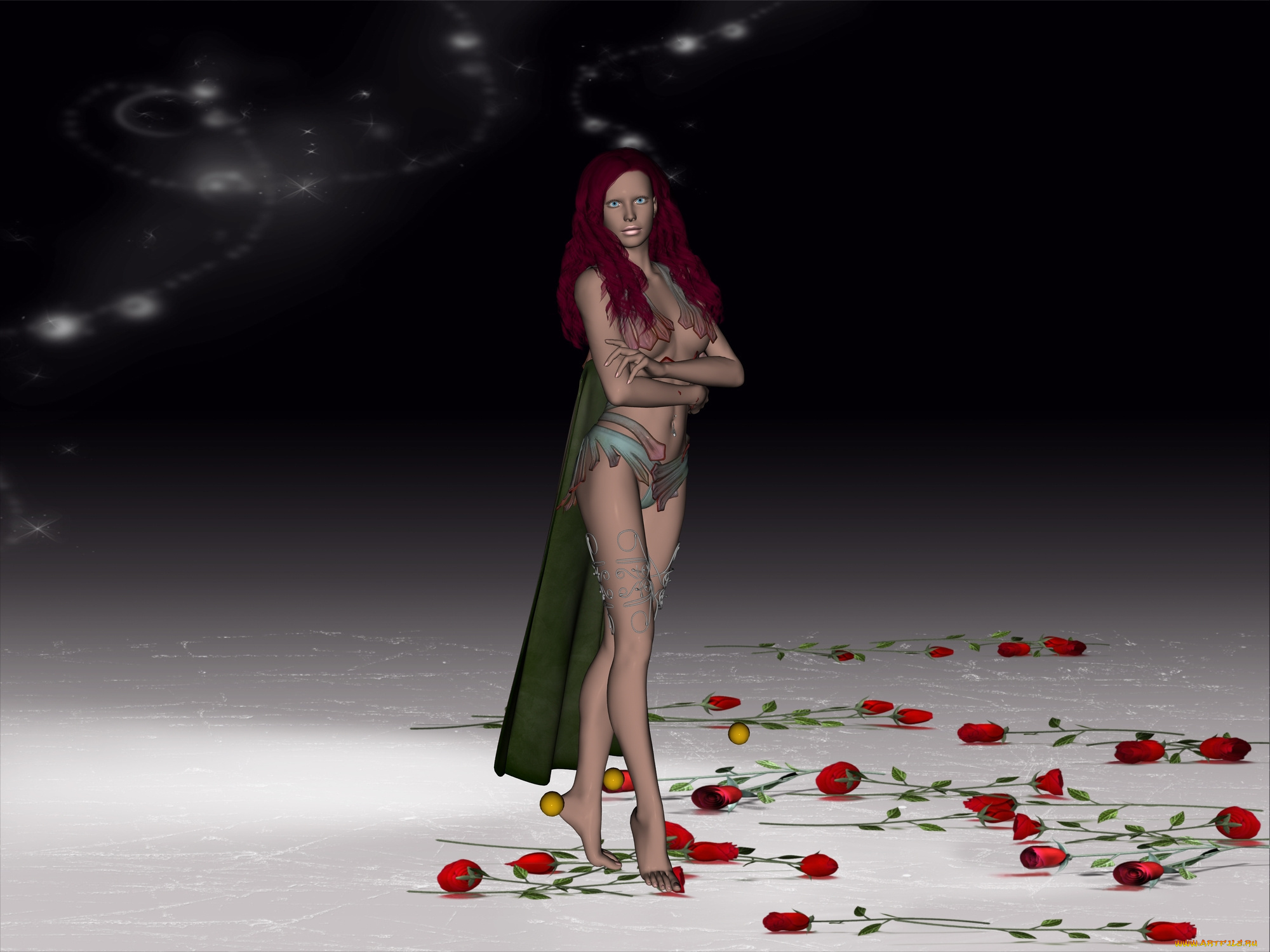 3д, графика, people, люди, цветы, розы, девушка