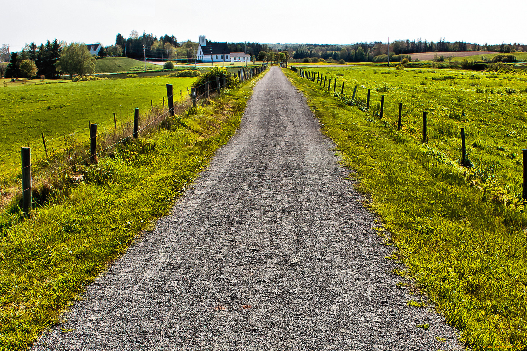 природа, дороги, дорога, забор