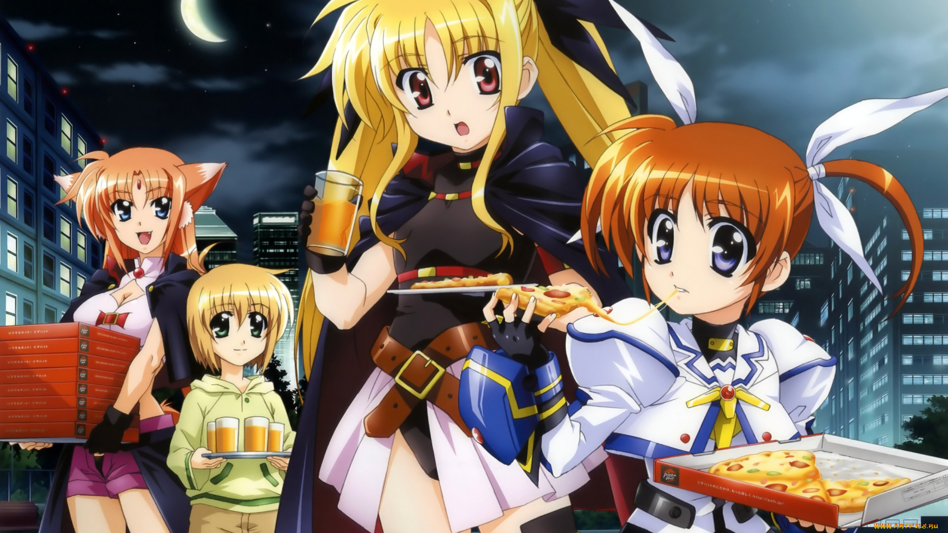 аниме, mahou, shoujo, lyrical, nanoha, madoka, magika
