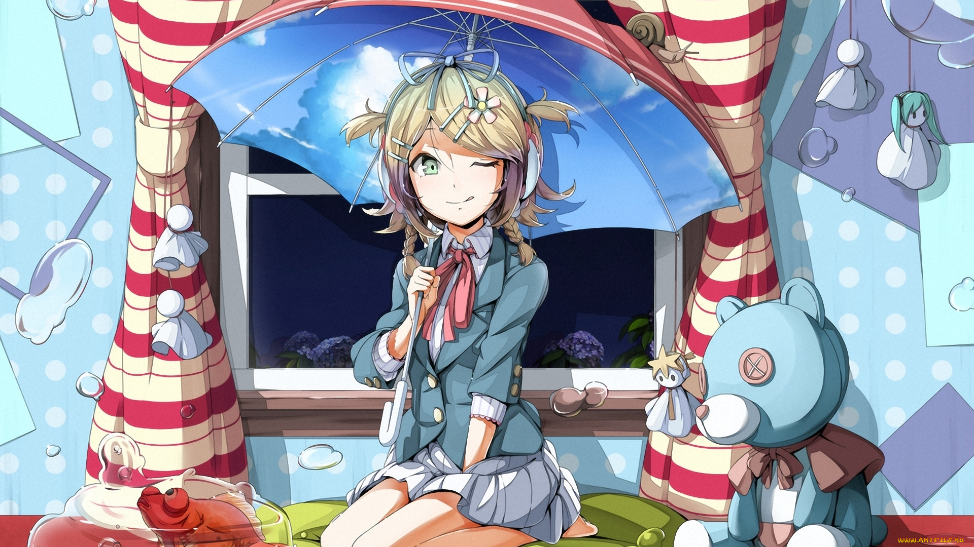 аниме, vocaloid, kagamine, rin