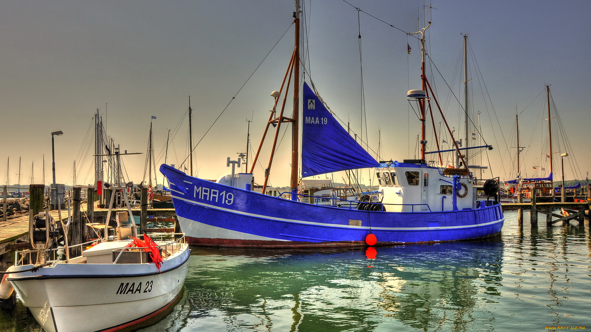 германия, масхольм, корабли, разные, вместе, катера, парусники