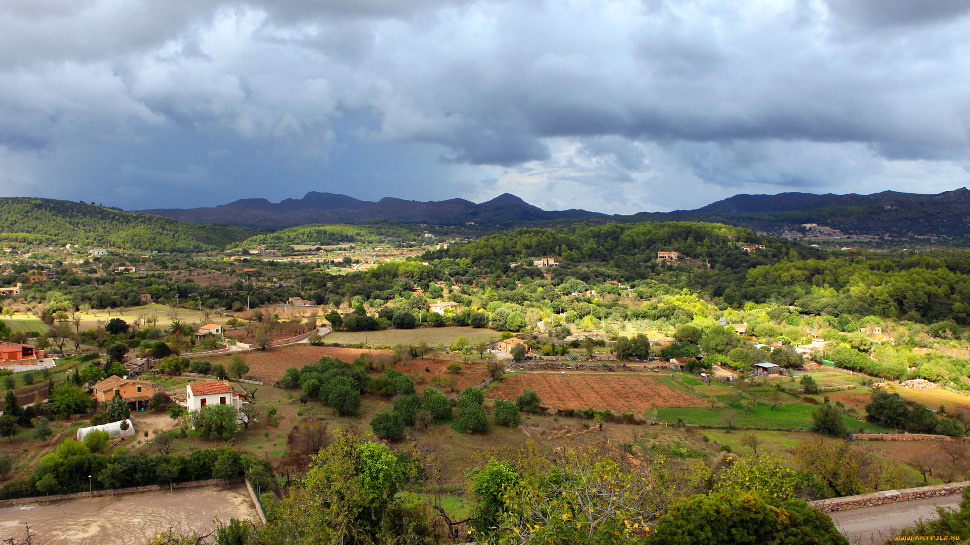 испания, балеарские, ва, капдепера, природа, пейзажи, поля, о-ва0