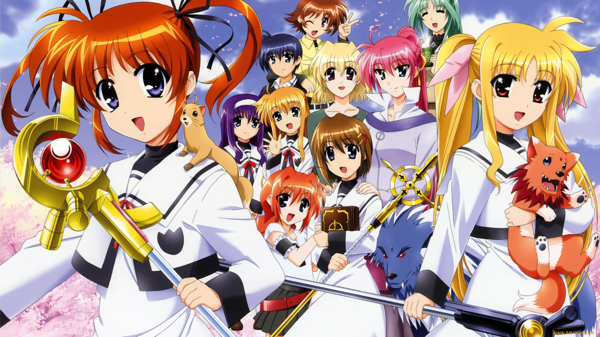 mahou, аниме, shoujo, lyrical, nanoha, madoka, magika