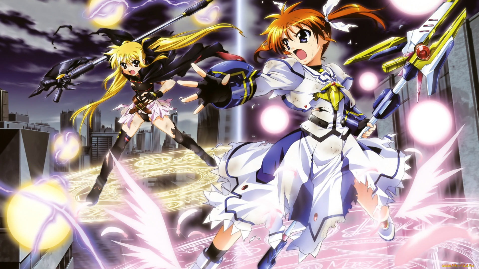 mahou, аниме, shoujo, lyrical, nanoha, madoka, magika