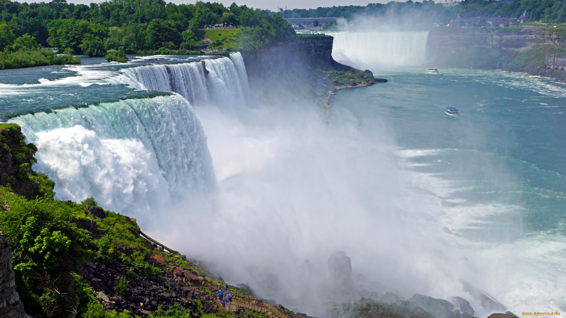 сша, нью, йорк, ниагара, природа, водопады, нью-йорк, водопад, река